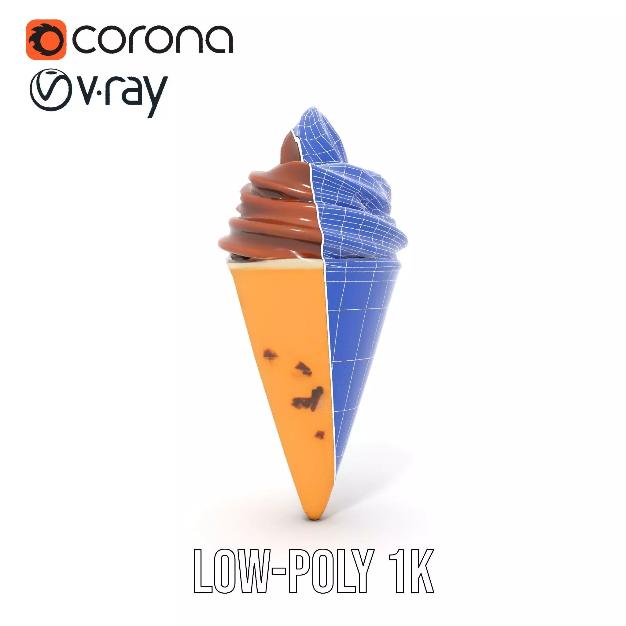 Chocolate Cone Delight model pack Low-poly 3D model_22