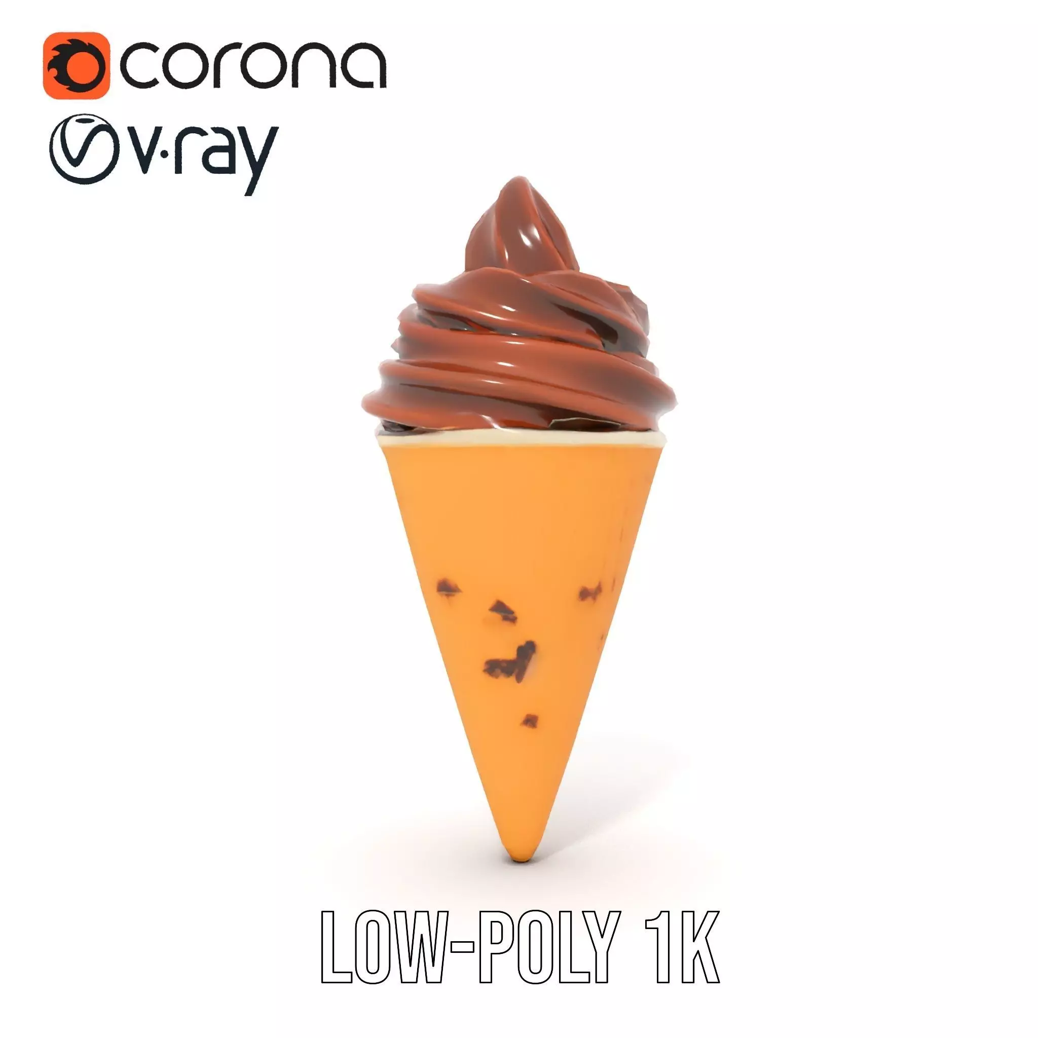 Chocolate Cone Delight model pack Low-poly 3D model_8