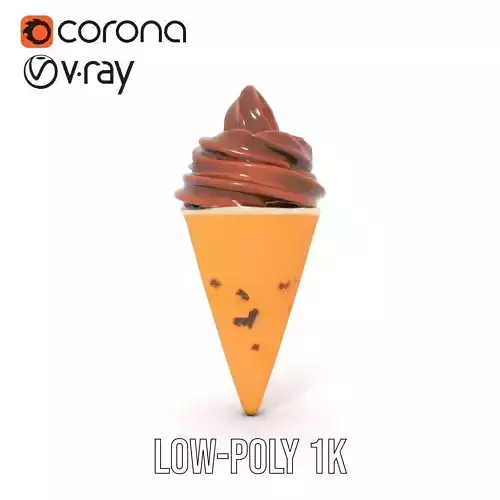 Chocolate Cone Delight model pack Low-poly 3D model 7
