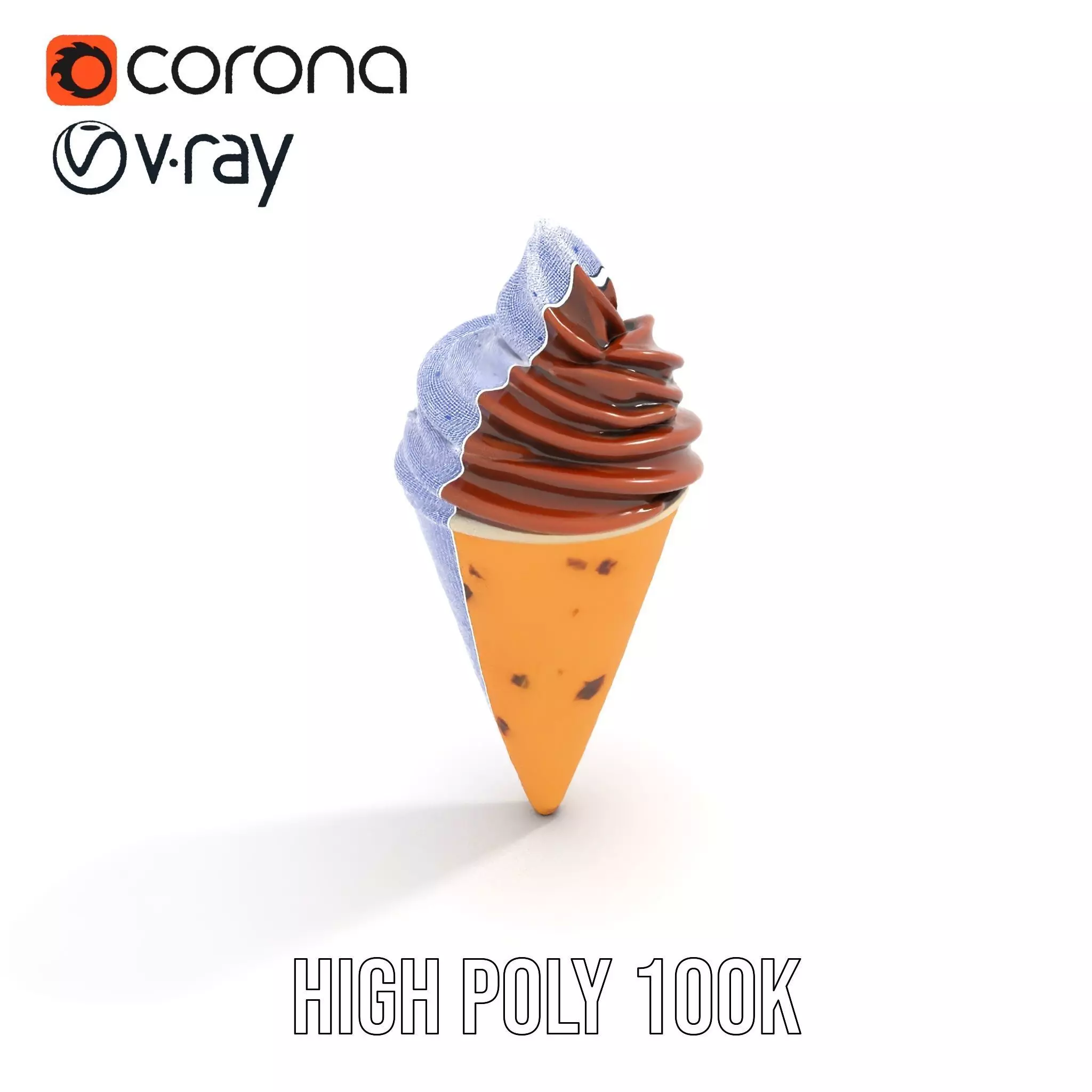 Chocolate Cone Delight model pack Low-poly 3D model_17