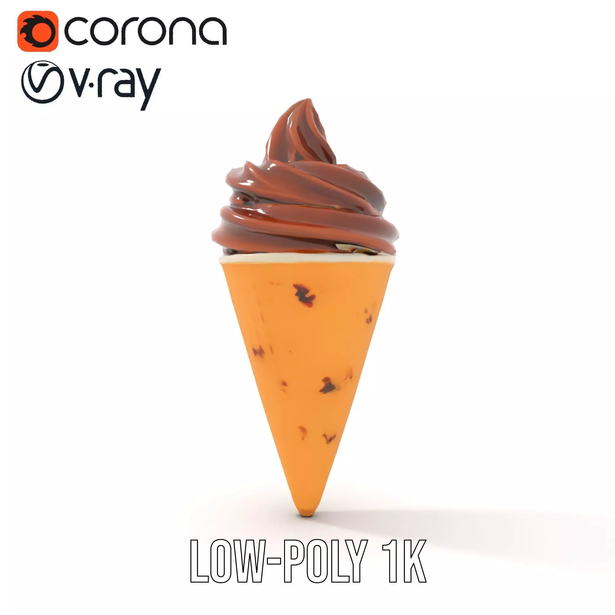 Chocolate Cone Delight model pack Low-poly 3D model_9