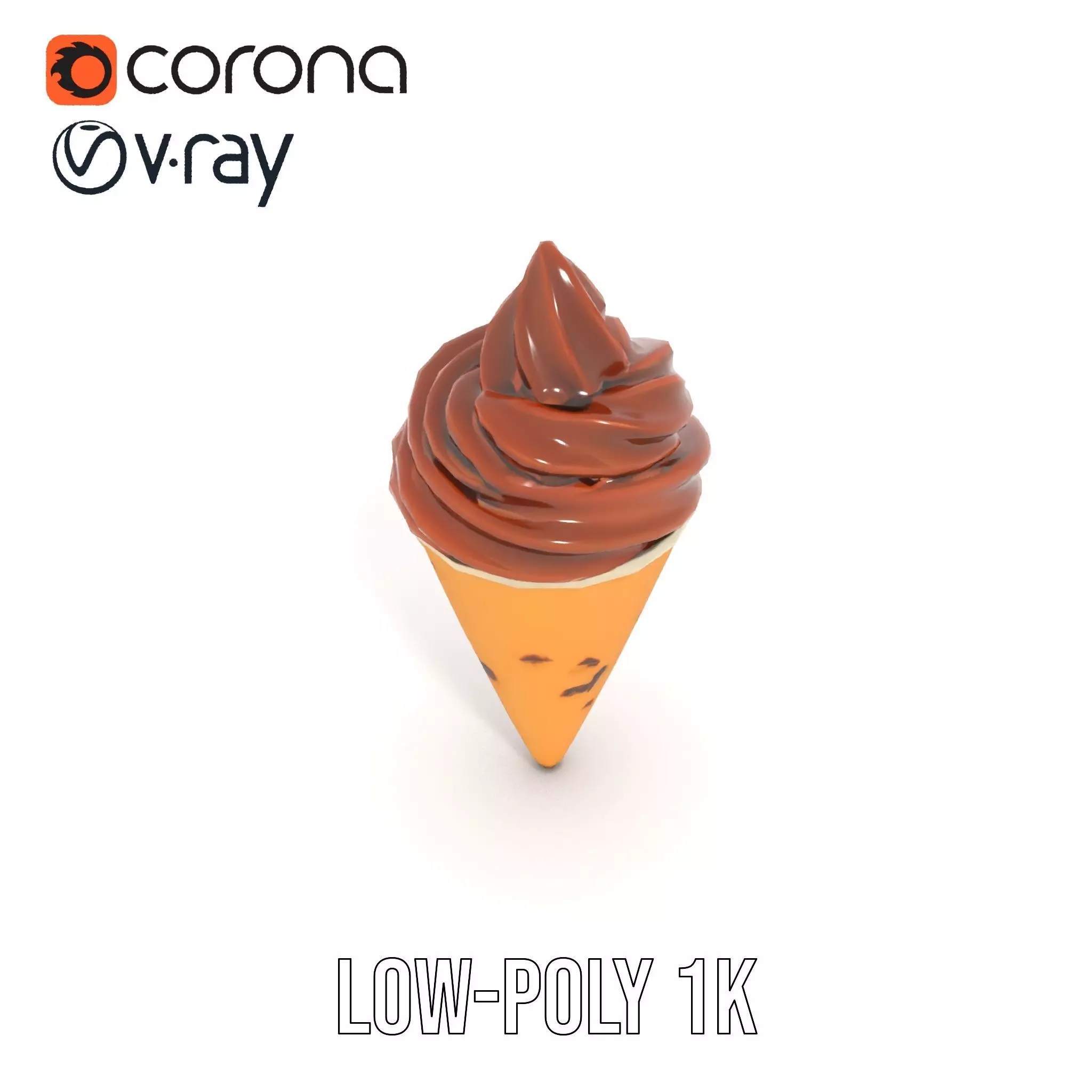 Chocolate Cone Delight model pack Low-poly 3D model_16