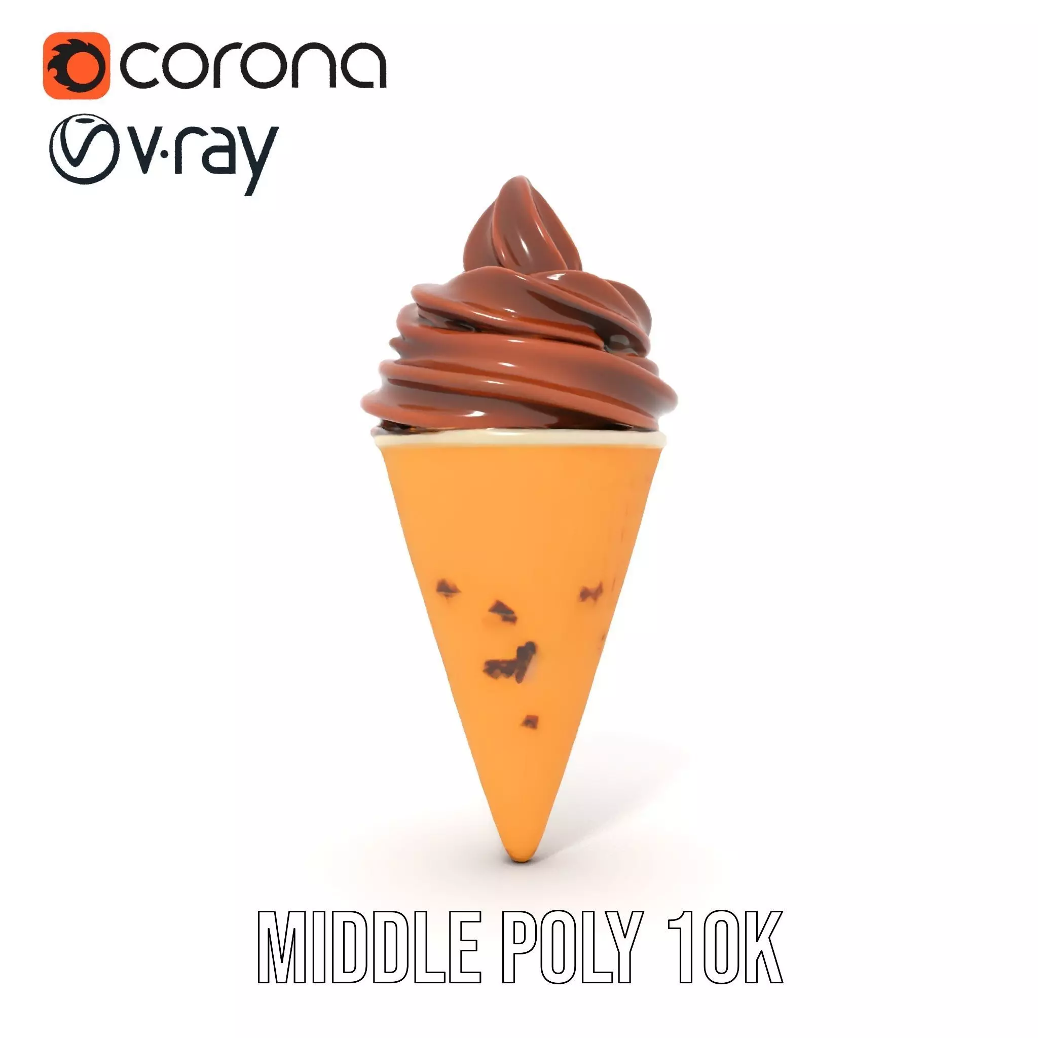 Chocolate Cone Delight model pack Low-poly 3D model_7