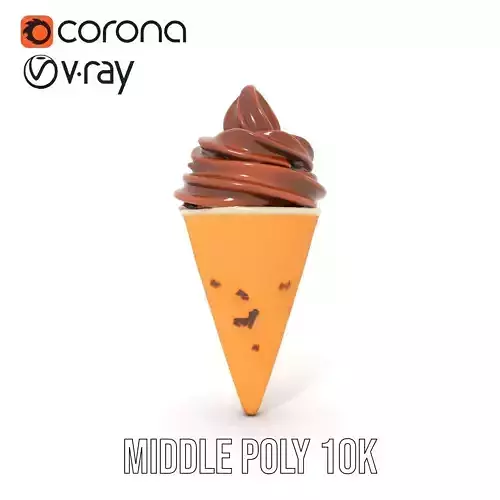 Chocolate Cone Delight model pack Low-poly 3D model 6