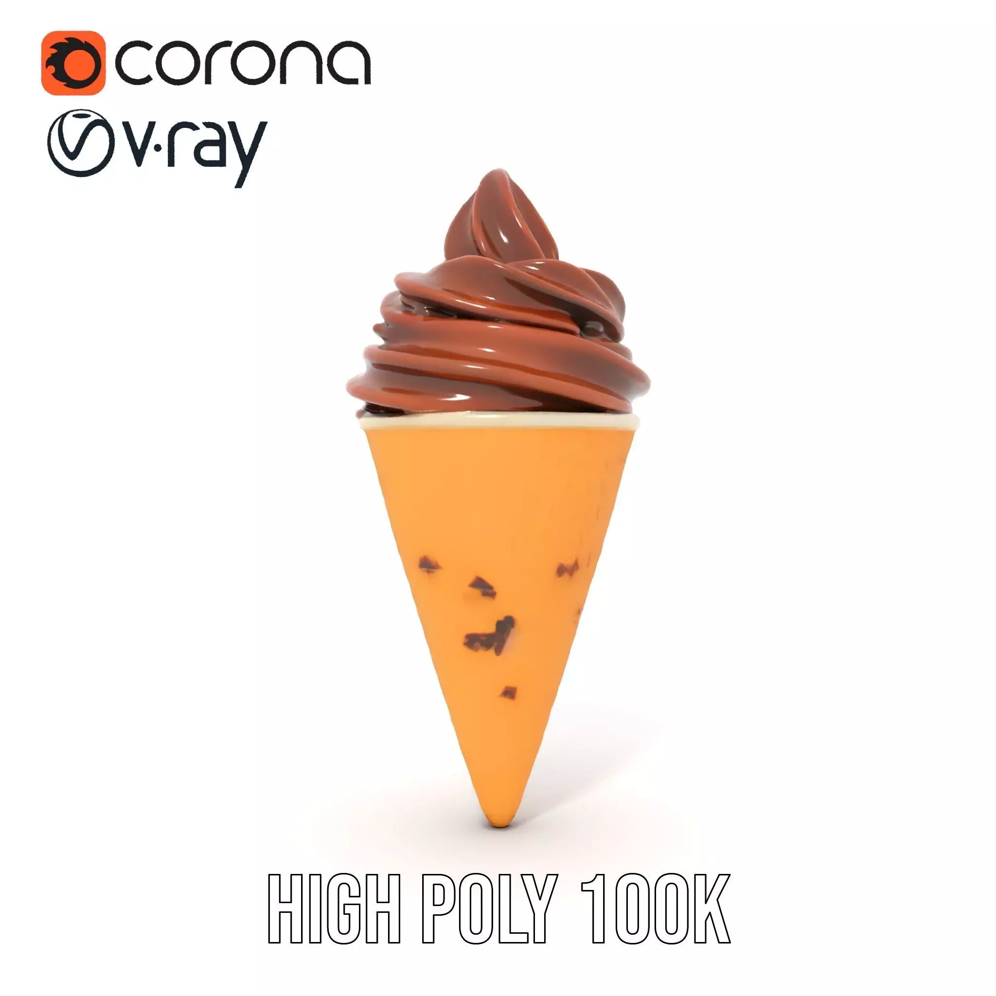 Chocolate Cone Delight model pack Low-poly 3D model_23