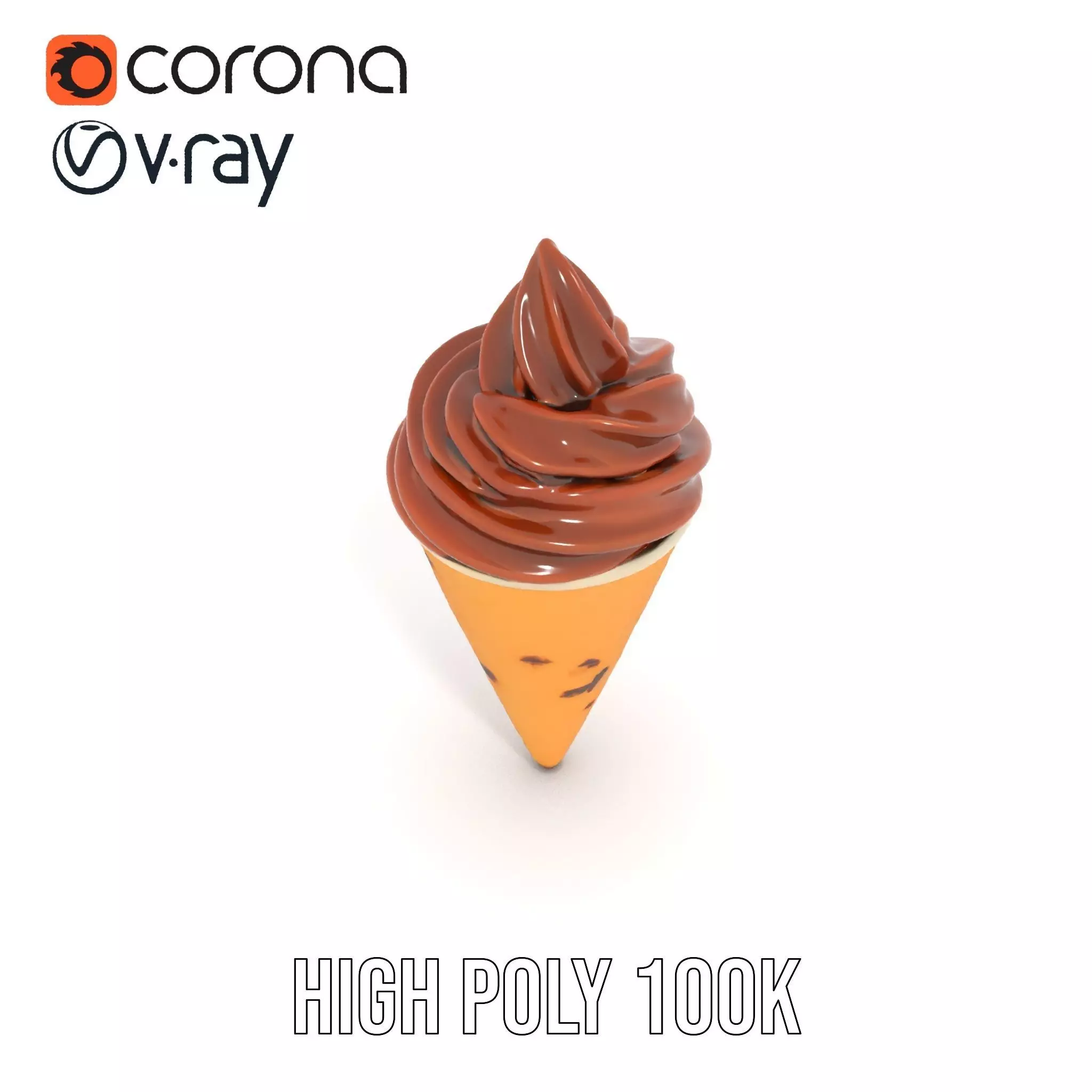 Chocolate Cone Delight model pack Low-poly 3D model_12