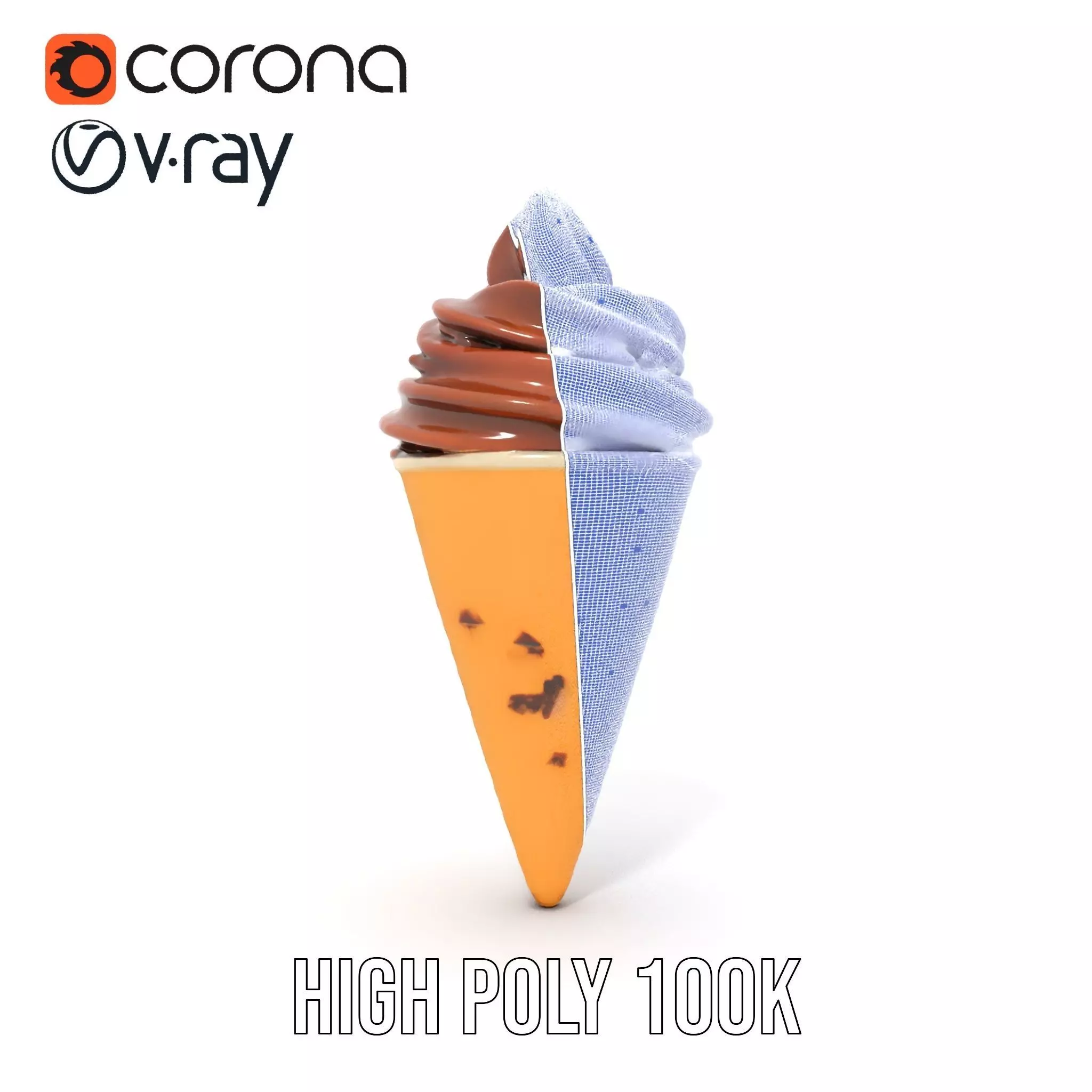 Chocolate Cone Delight model pack Low-poly 3D model_35