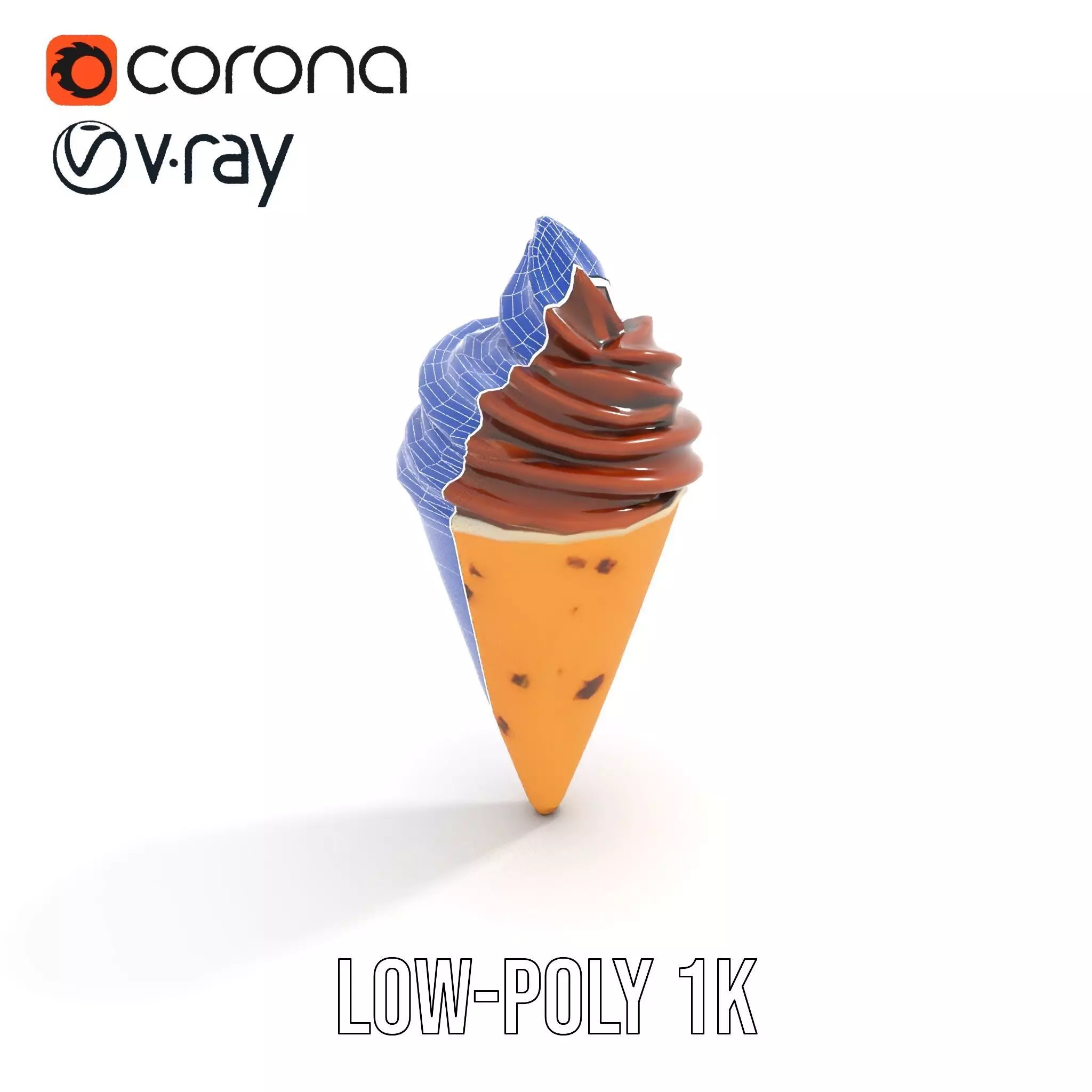 Chocolate Cone Delight model pack Low-poly 3D model_19
