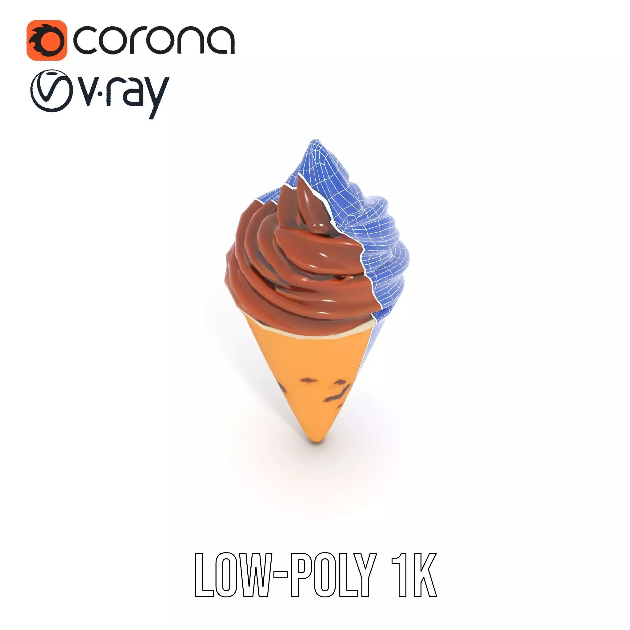 Chocolate Cone Delight model pack Low-poly 3D model_28