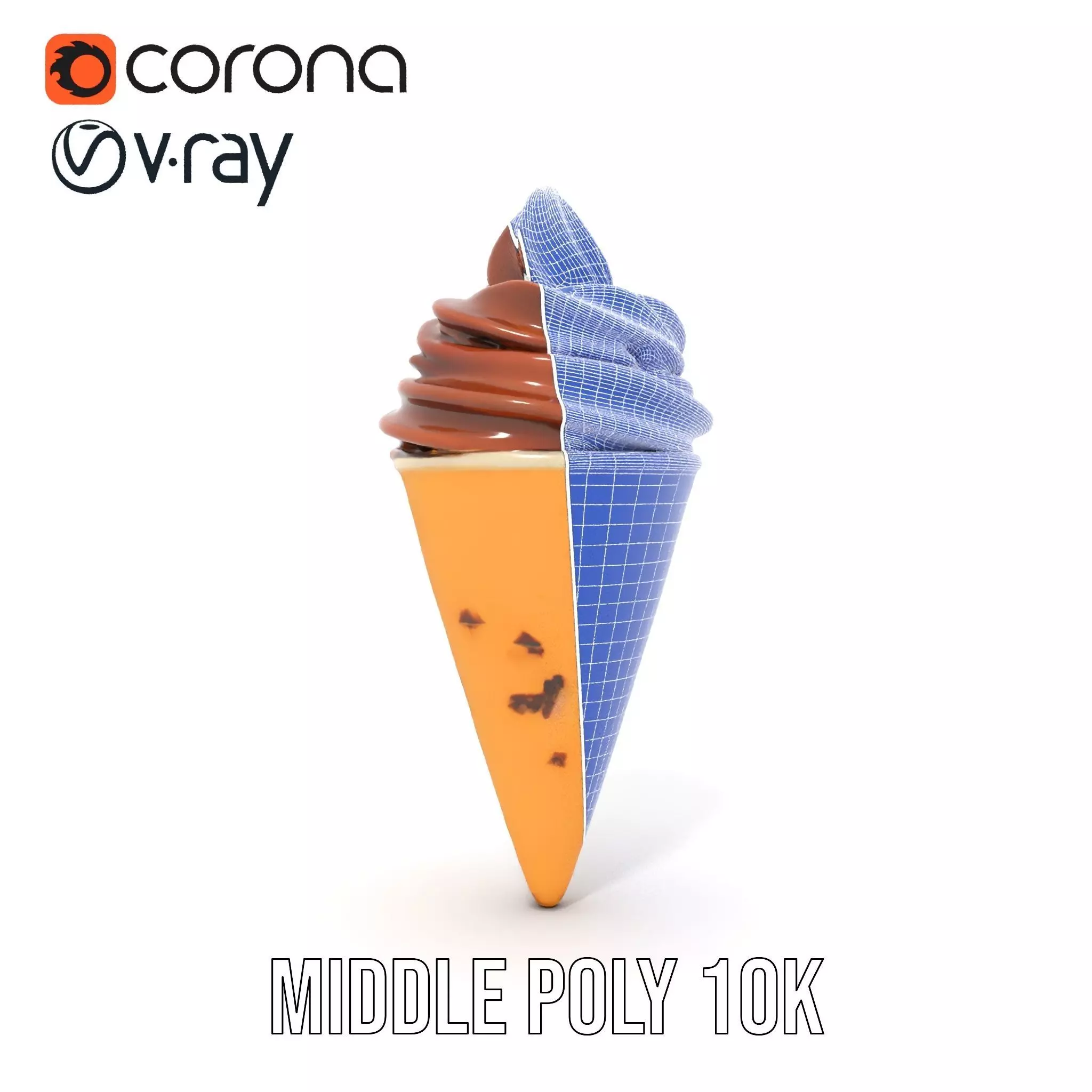Chocolate Cone Delight model pack Low-poly 3D model_30