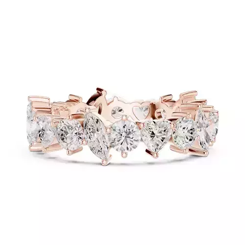 Marquise Heart Round Full Eternity Wedding Band 3DM STL Video