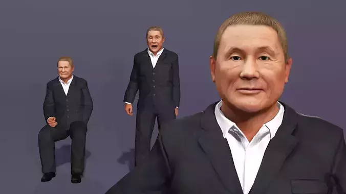 Realistic Takeshi Kitano Digital Human UE Skeleton Funny Dance