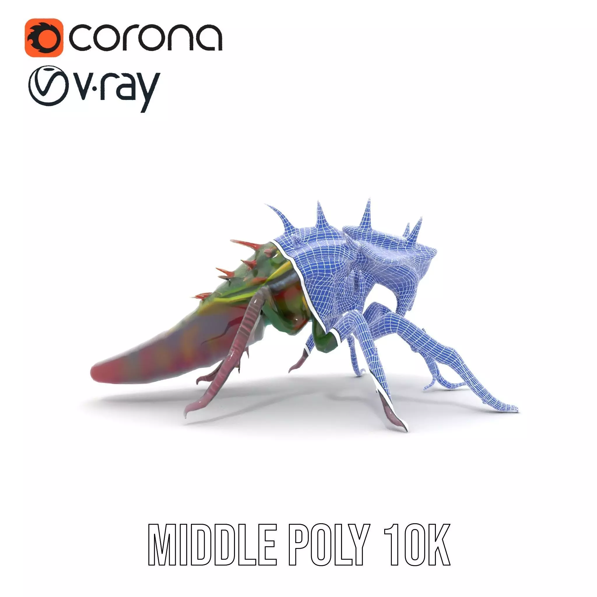 Spiked Alien Creature model pack Low-poly 3D model_21