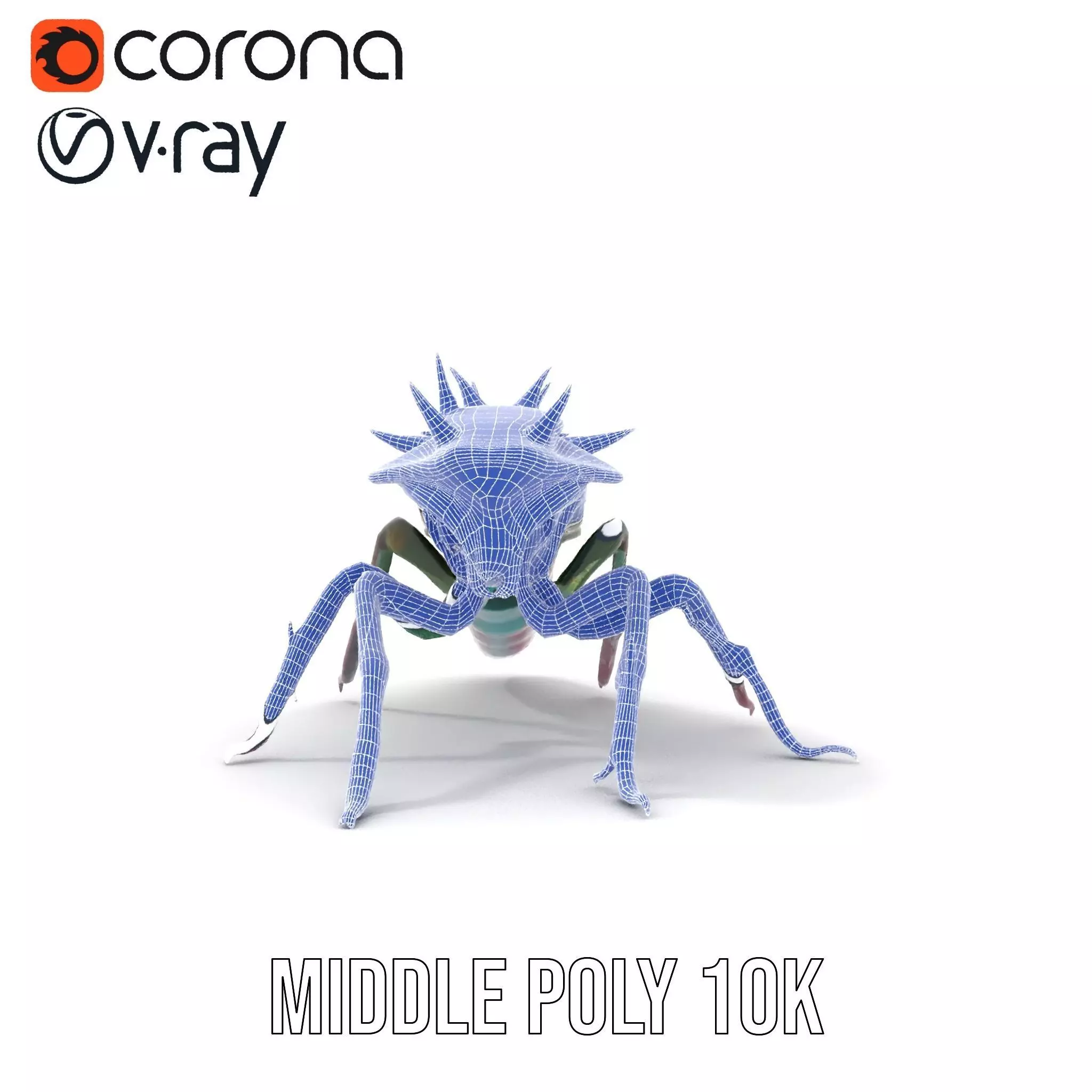 Spiked Alien Creature model pack Low-poly 3D model_30