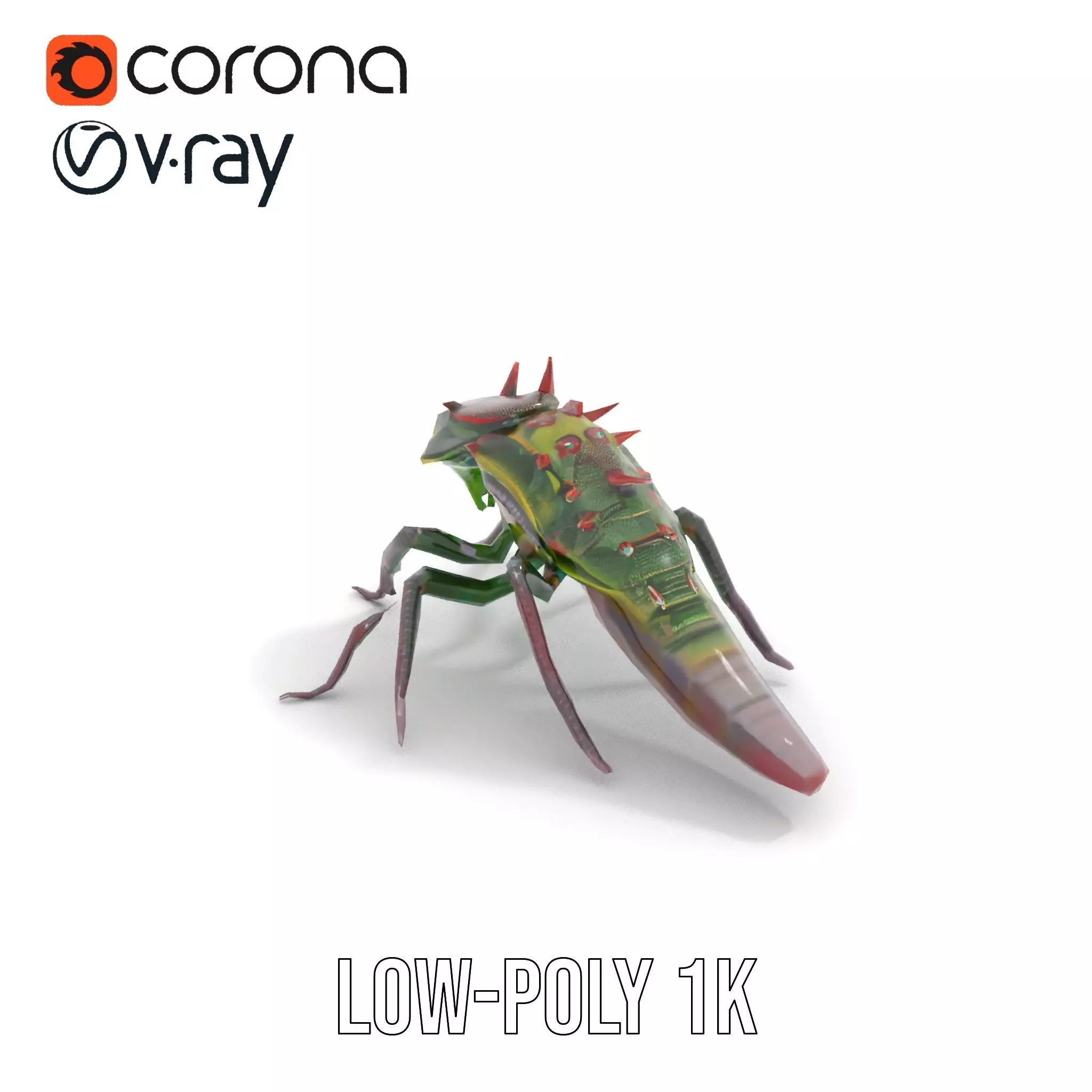 Spiked Alien Creature model pack Low-poly 3D model_10