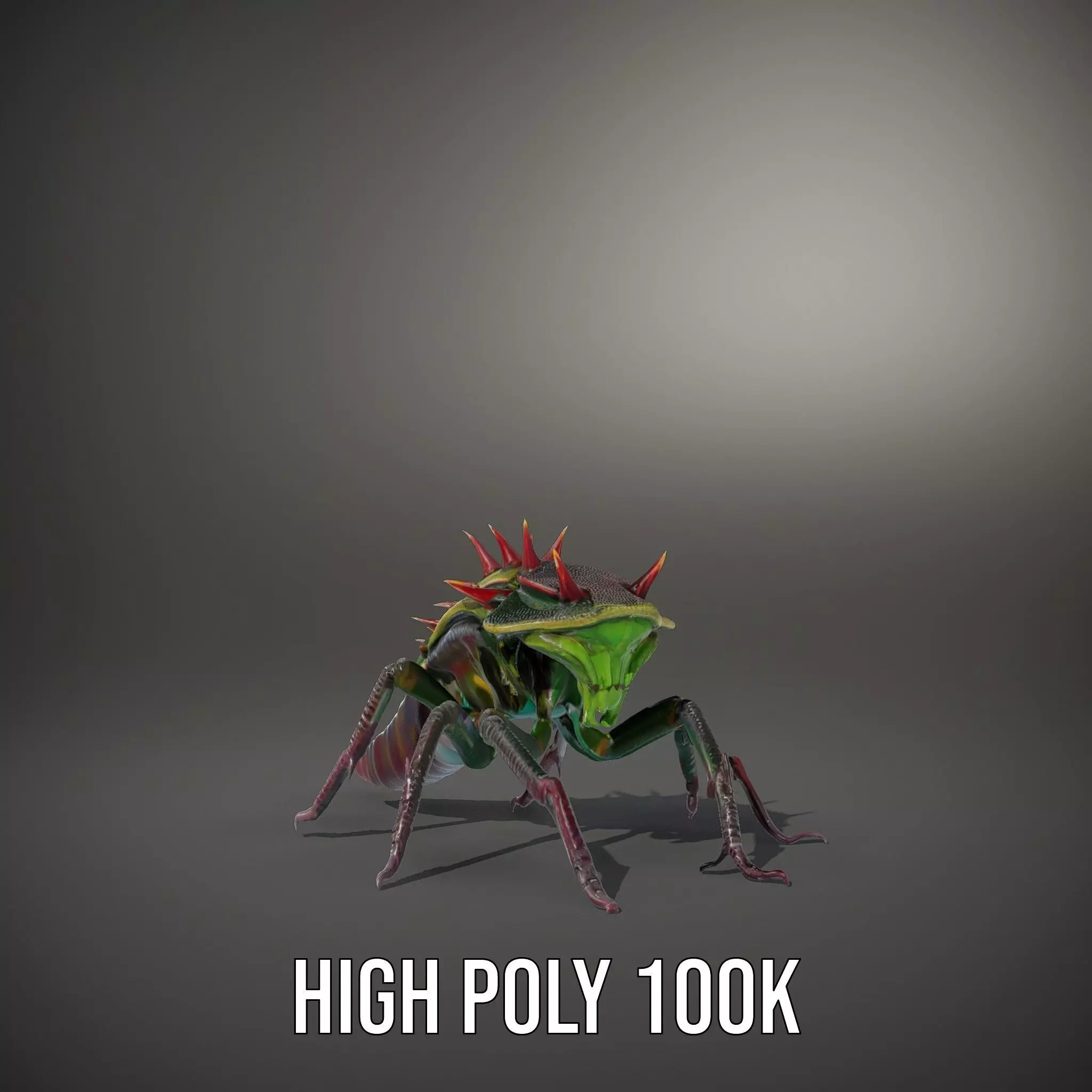 Spiked Alien Creature model pack Low-poly 3D model_11