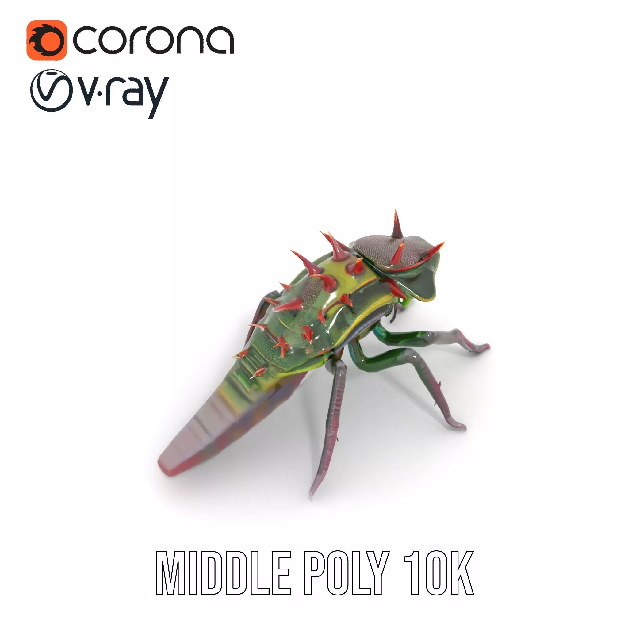 Spiked Alien Creature model pack Low-poly 3D model_19