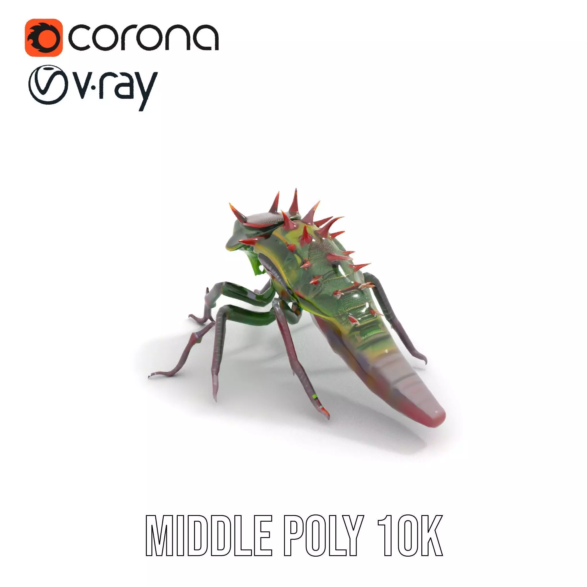 Spiked Alien Creature model pack Low-poly 3D model_6