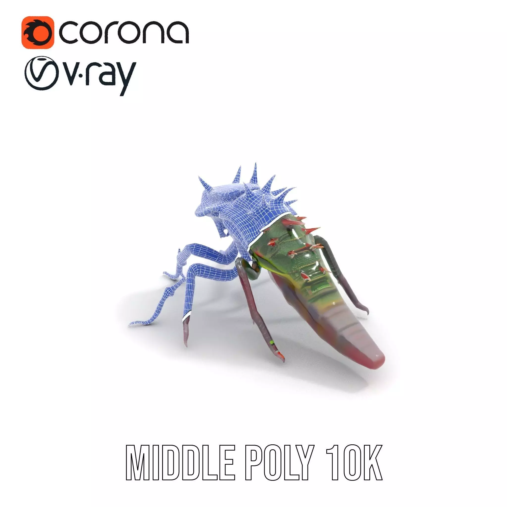 Spiked Alien Creature model pack Low-poly 3D model_27