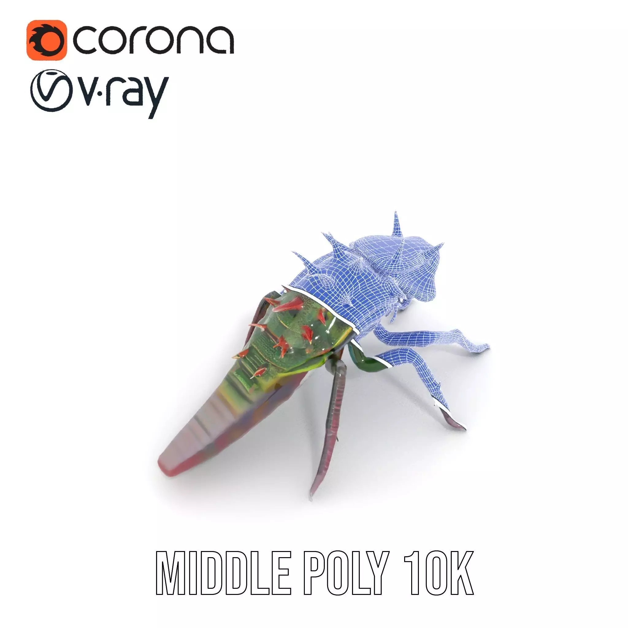 Spiked Alien Creature model pack Low-poly 3D model_24