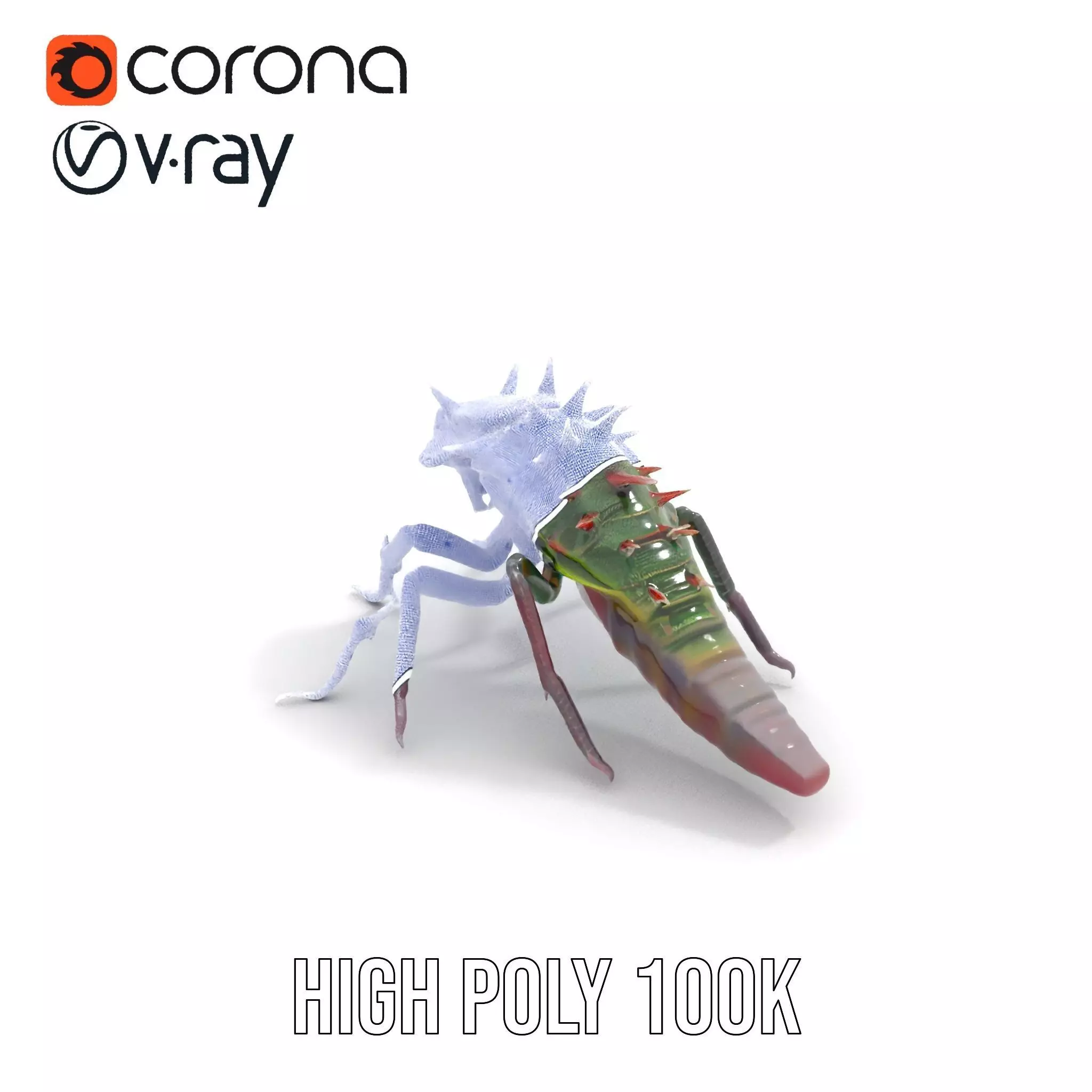 Spiked Alien Creature model pack Low-poly 3D model_29