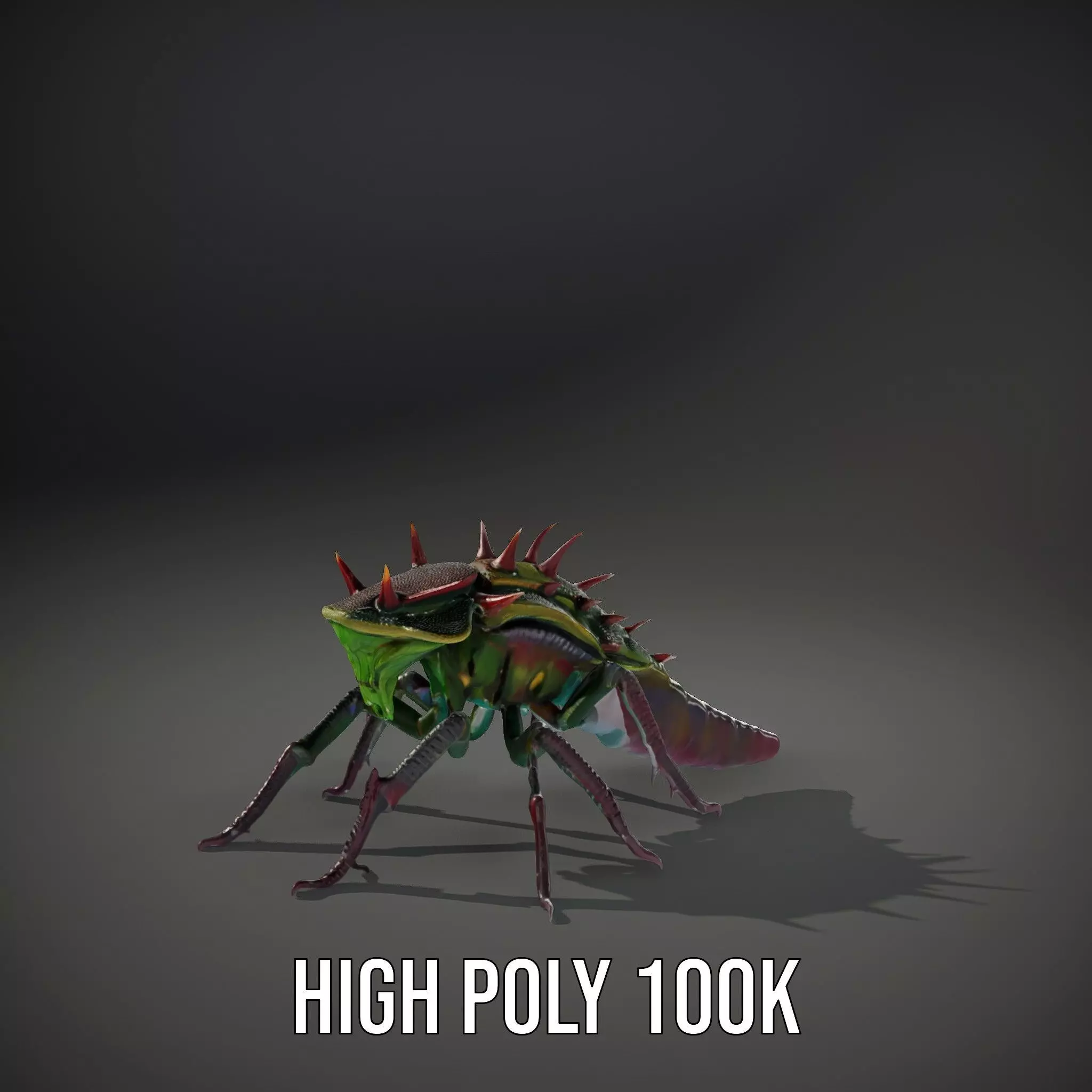 Spiked Alien Creature model pack Low-poly 3D model_9