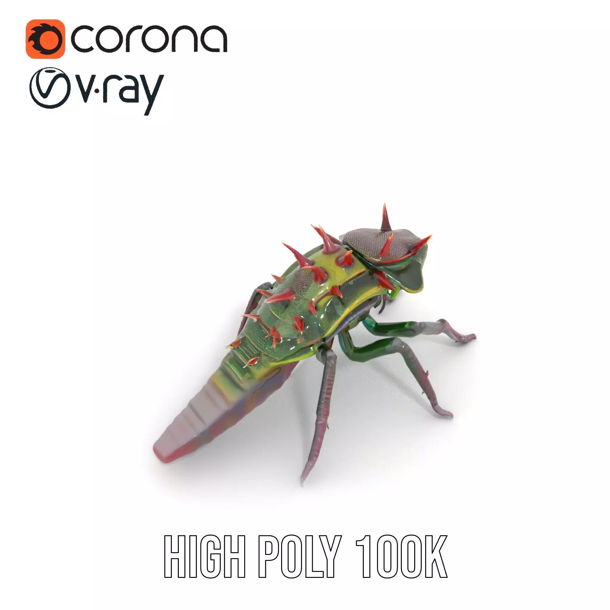 Spiked Alien Creature model pack Low-poly 3D model_34