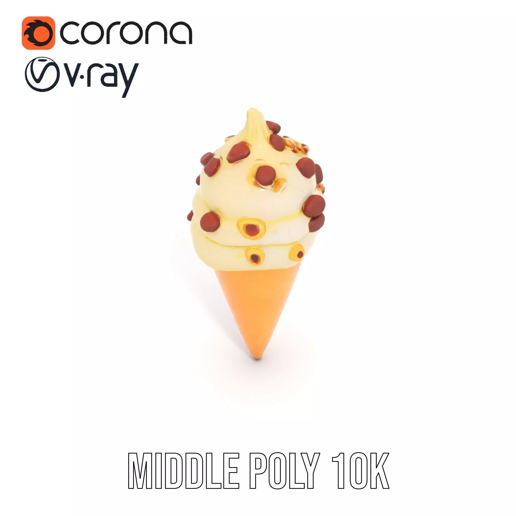 Nutty Vanilla Swirl model pack Low-poly 3D model_12