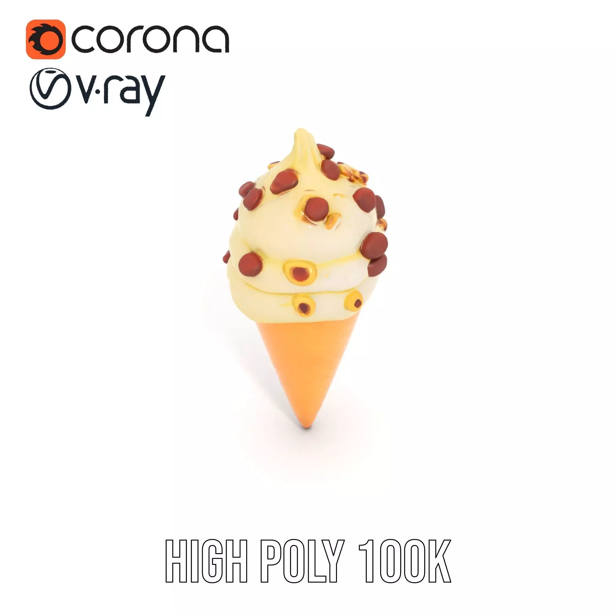 Nutty Vanilla Swirl model pack Low-poly 3D model_22