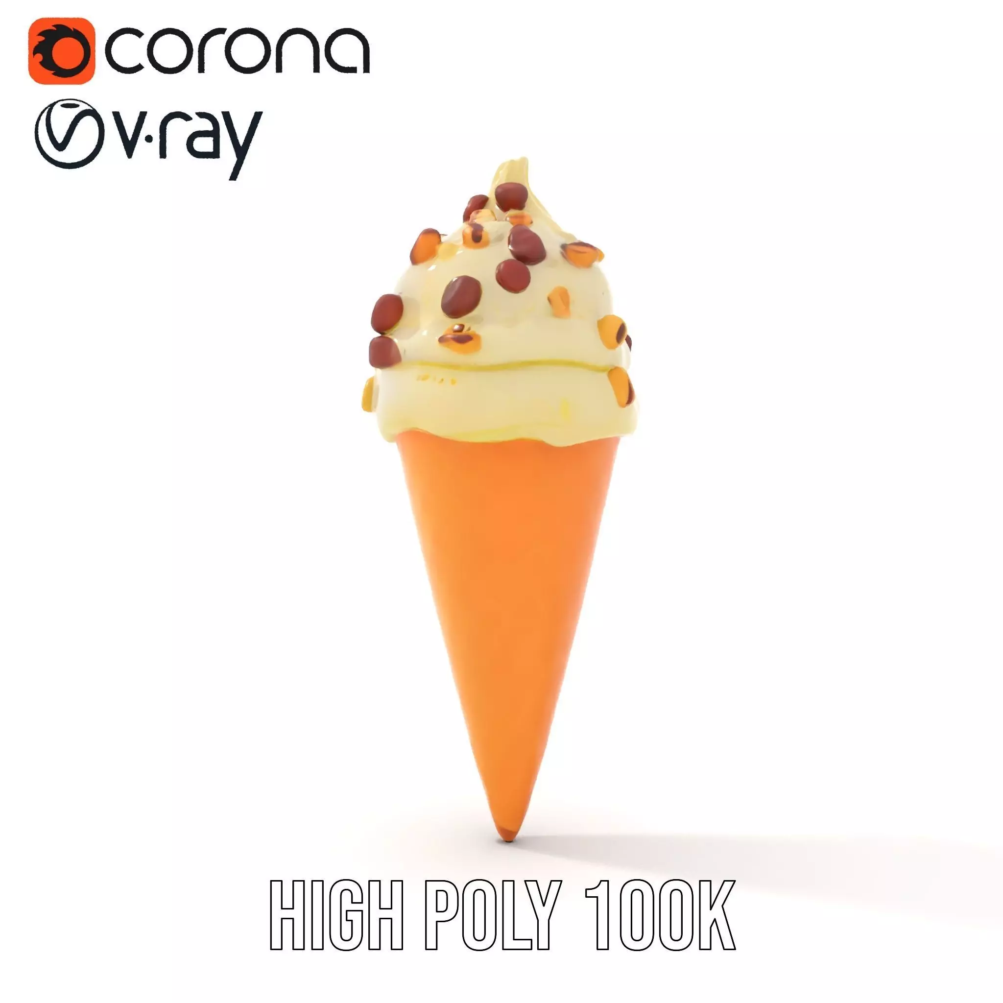 Nutty Vanilla Swirl model pack Low-poly 3D model_30