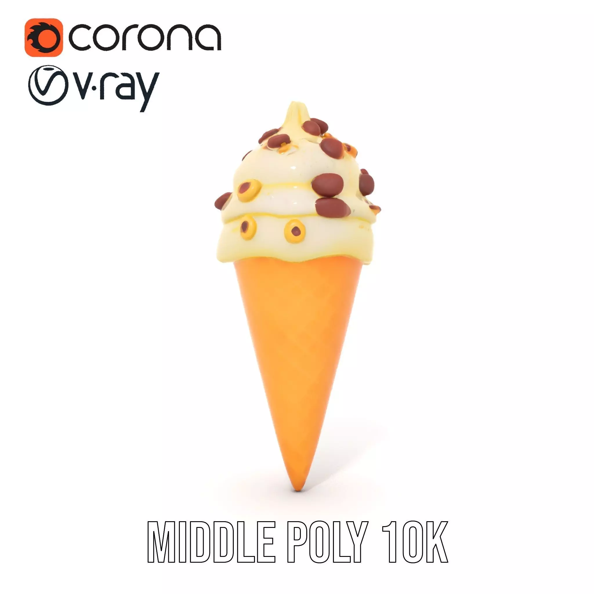 Nutty Vanilla Swirl model pack Low-poly 3D model_14