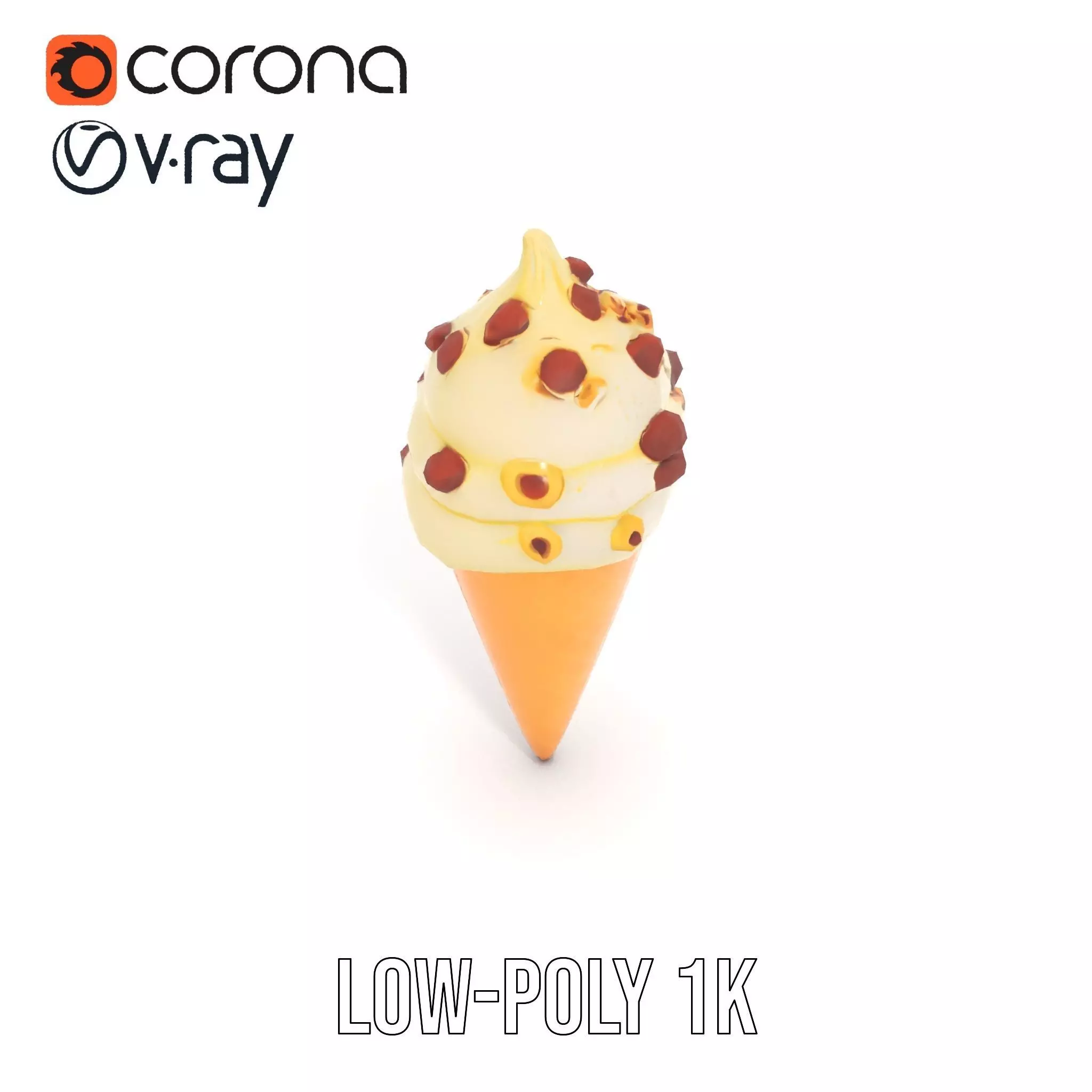 Nutty Vanilla Swirl model pack Low-poly 3D model_8