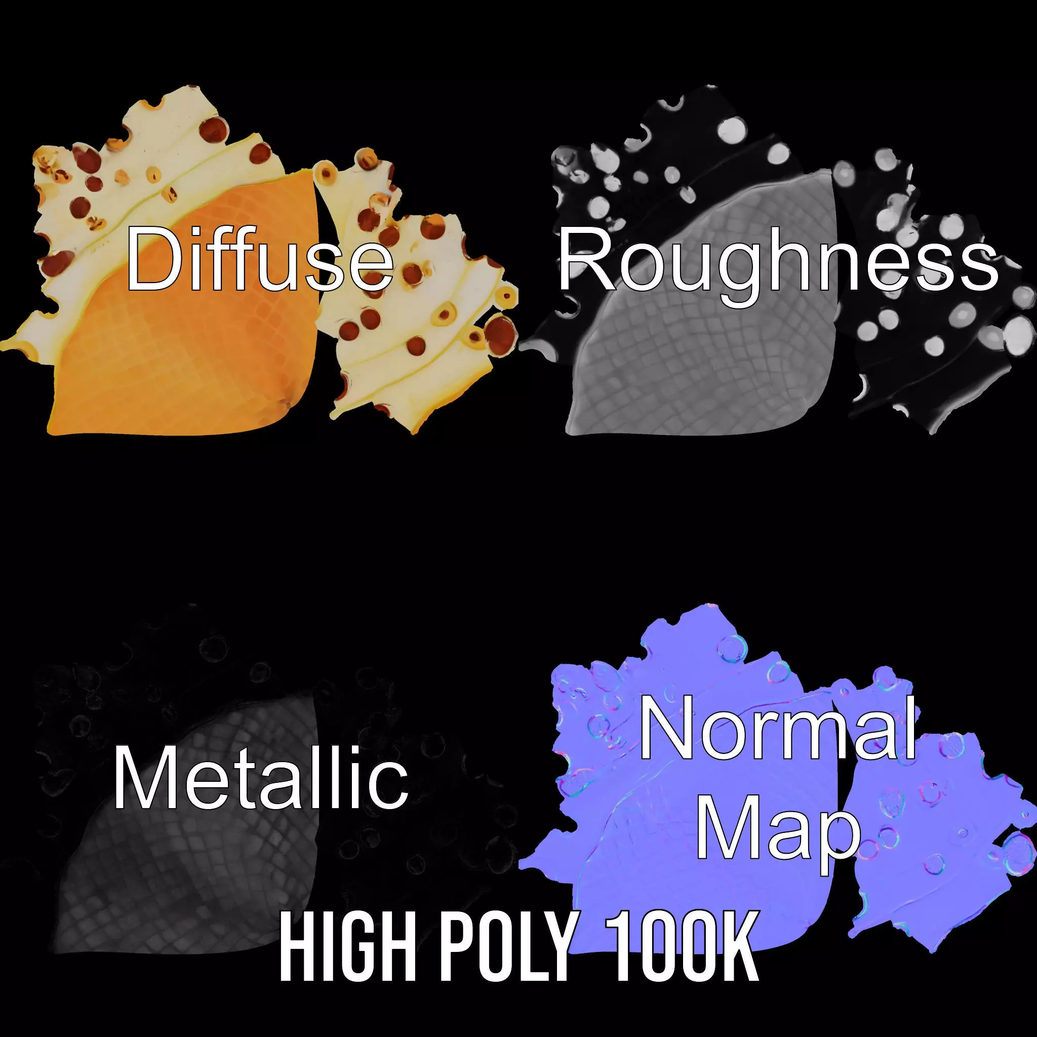 Nutty Vanilla Swirl model pack Low-poly 3D model_4