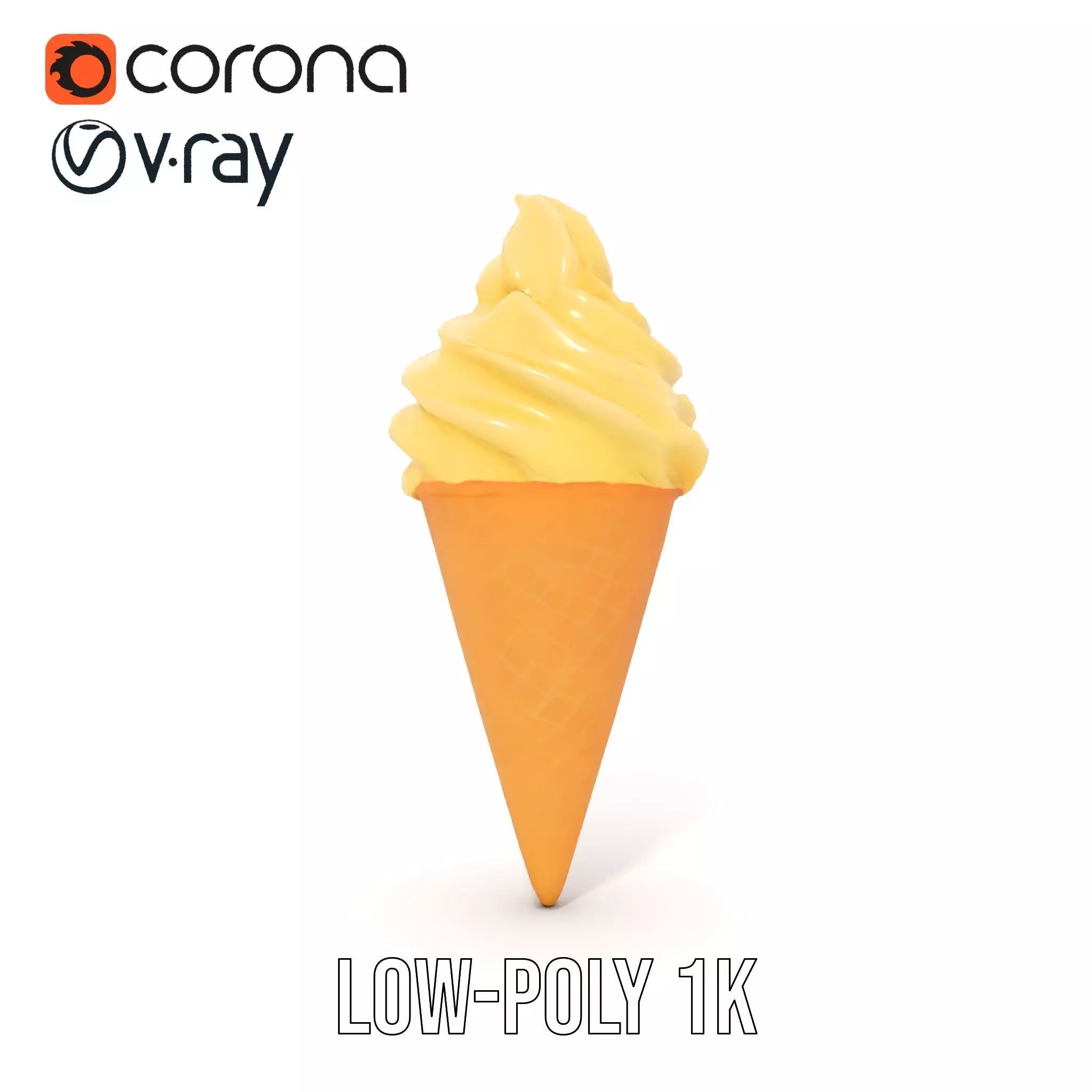 Vanilla Swirl Ice Cream model pack Low-poly 3D model_12