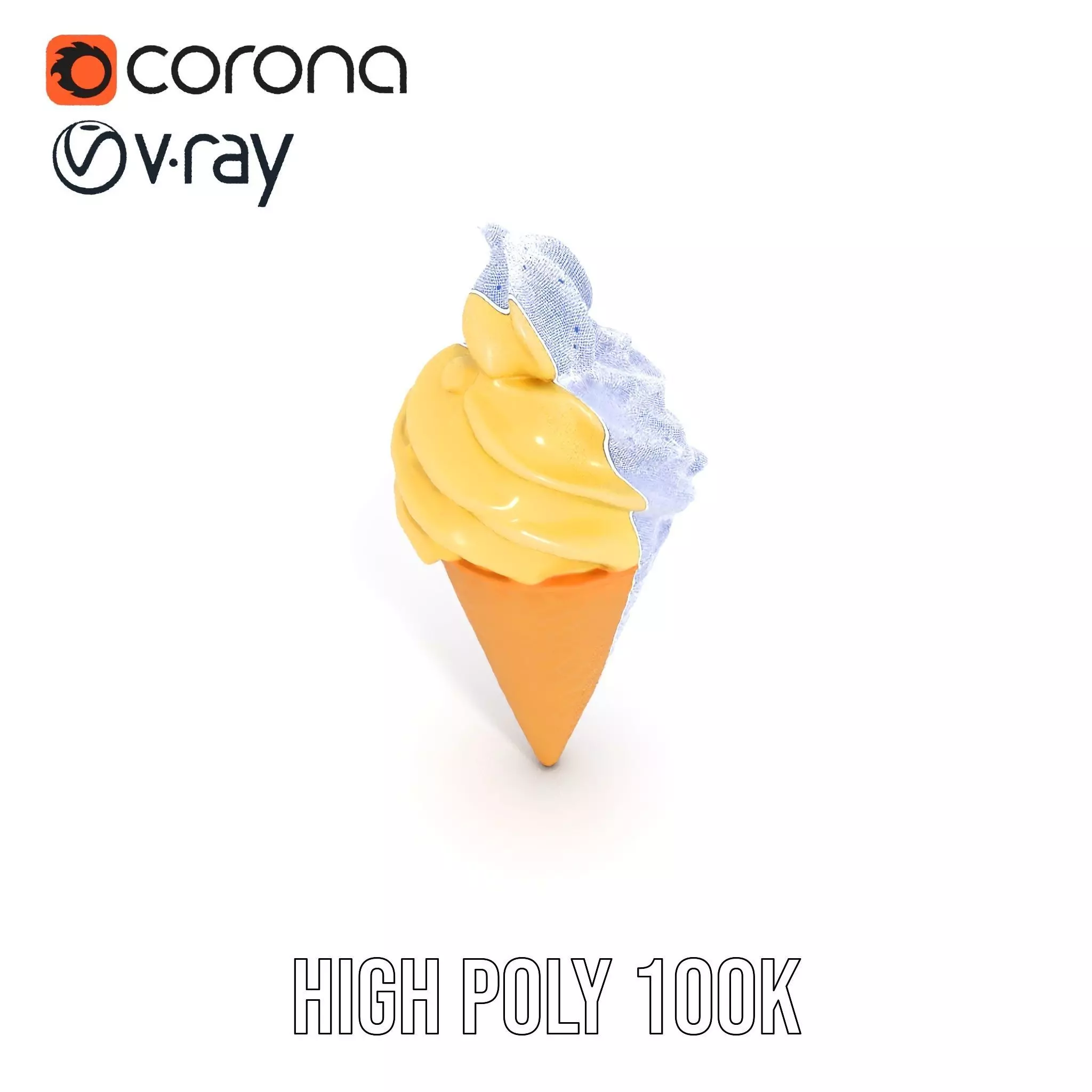 Vanilla Swirl Ice Cream model pack Low-poly 3D model_32