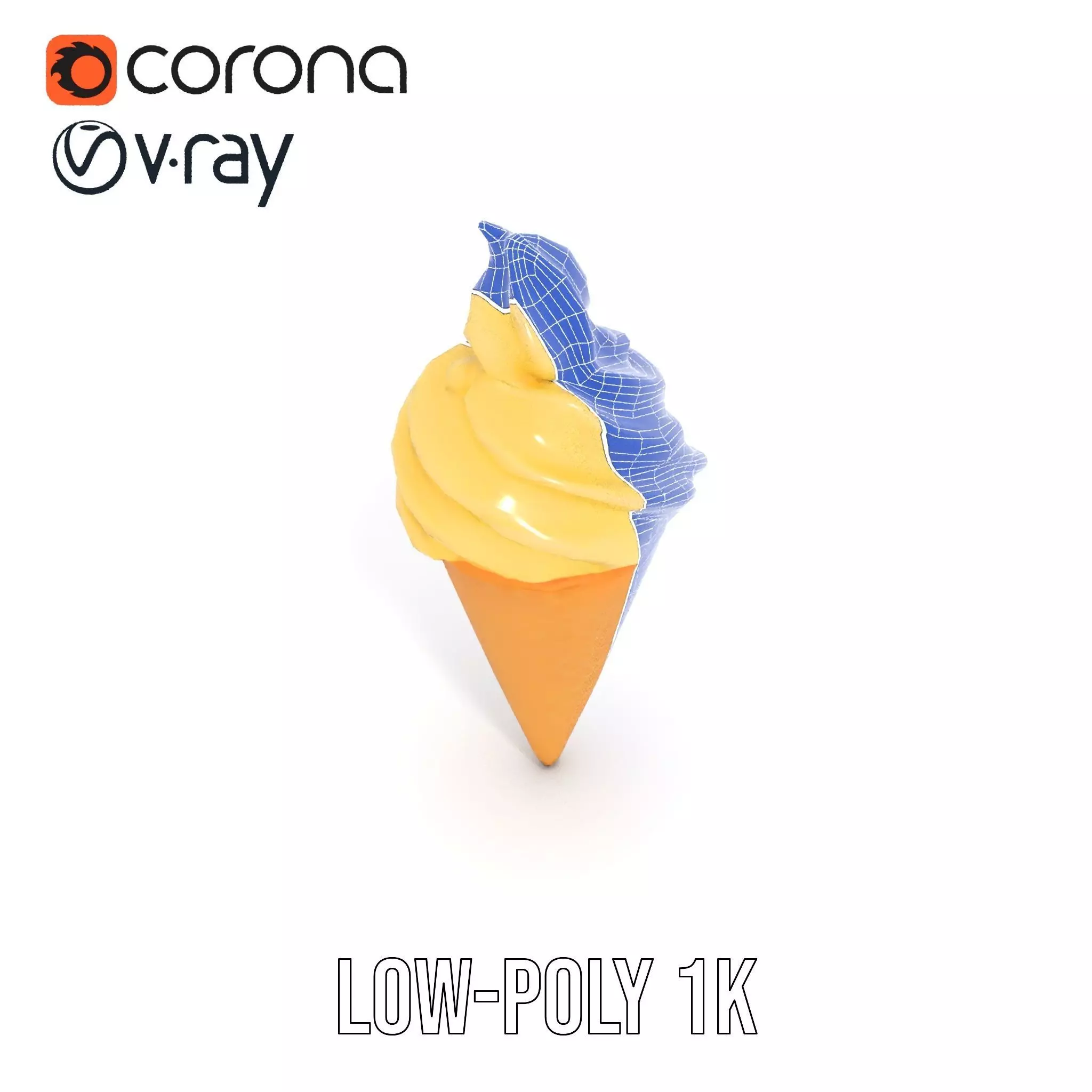 Vanilla Swirl Ice Cream model pack Low-poly 3D model_31