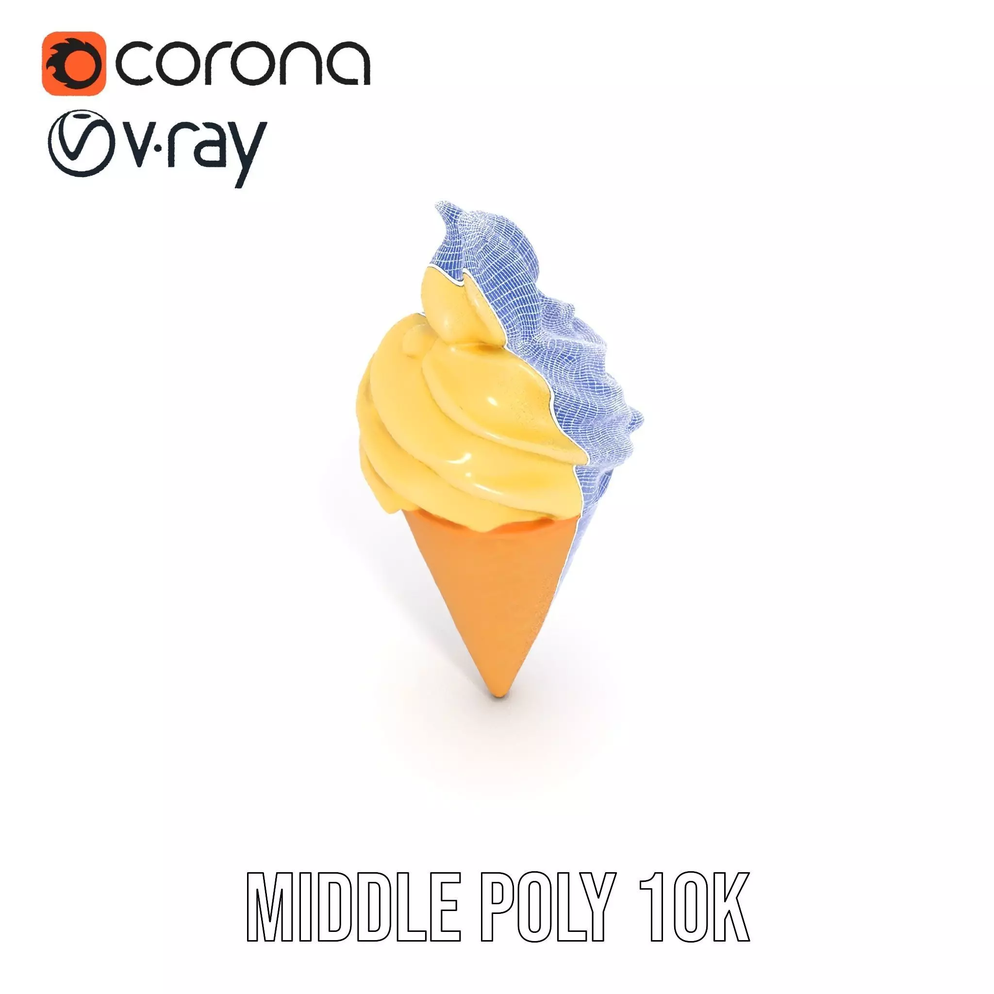 Vanilla Swirl Ice Cream model pack Low-poly 3D model_16