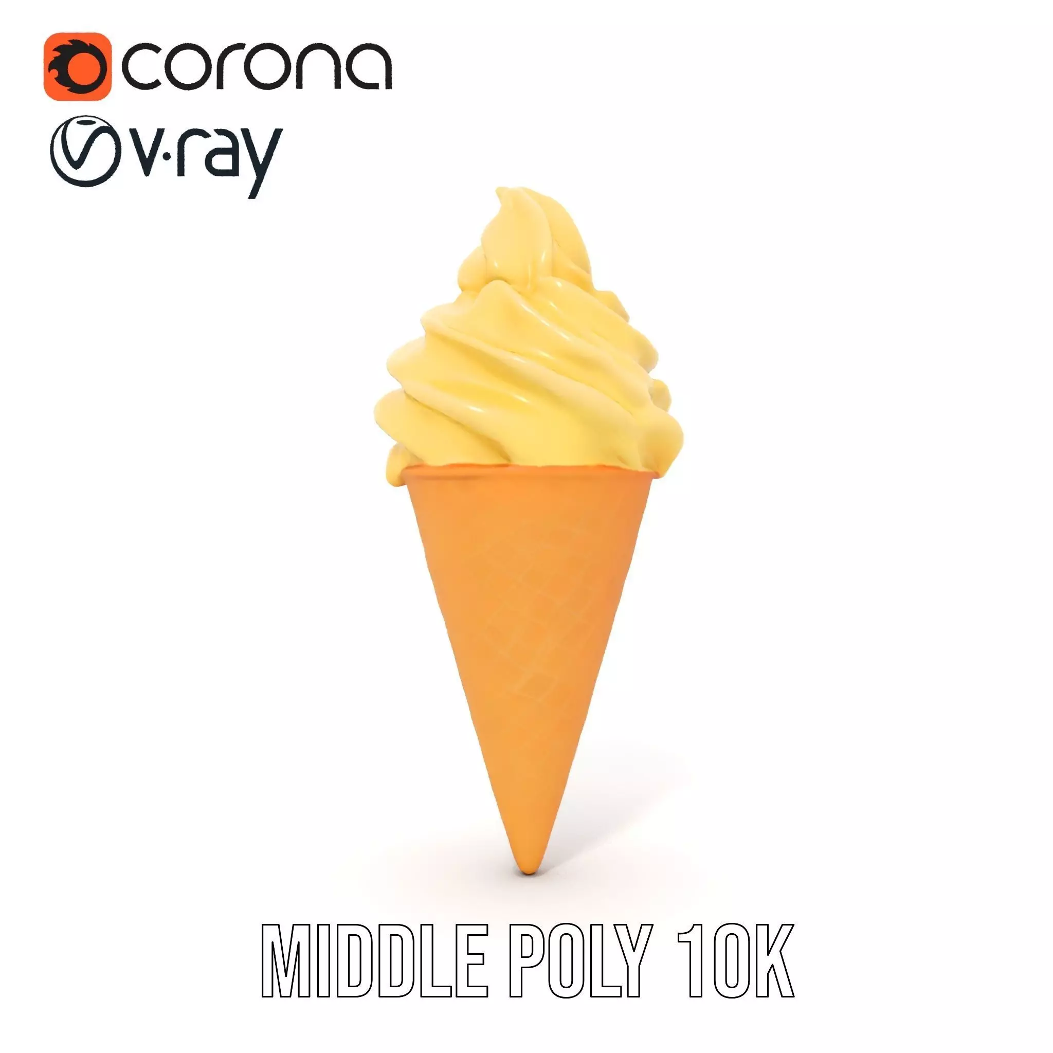 Vanilla Swirl Ice Cream model pack Low-poly 3D model_13