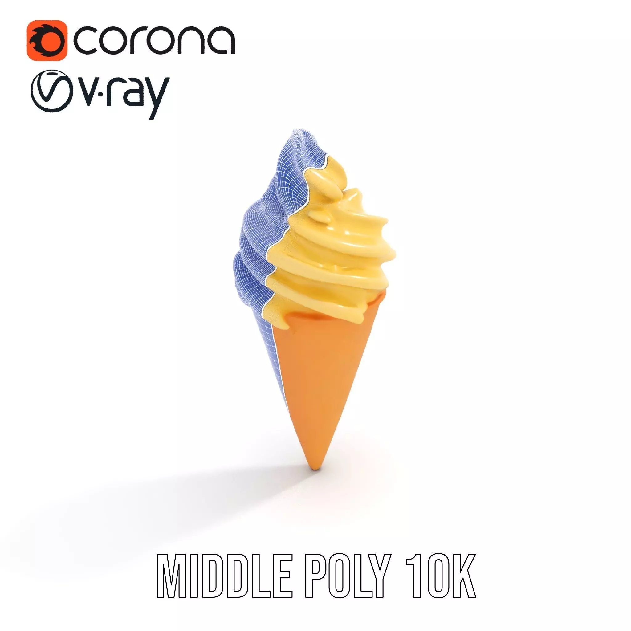 Vanilla Swirl Ice Cream model pack Low-poly 3D model_30