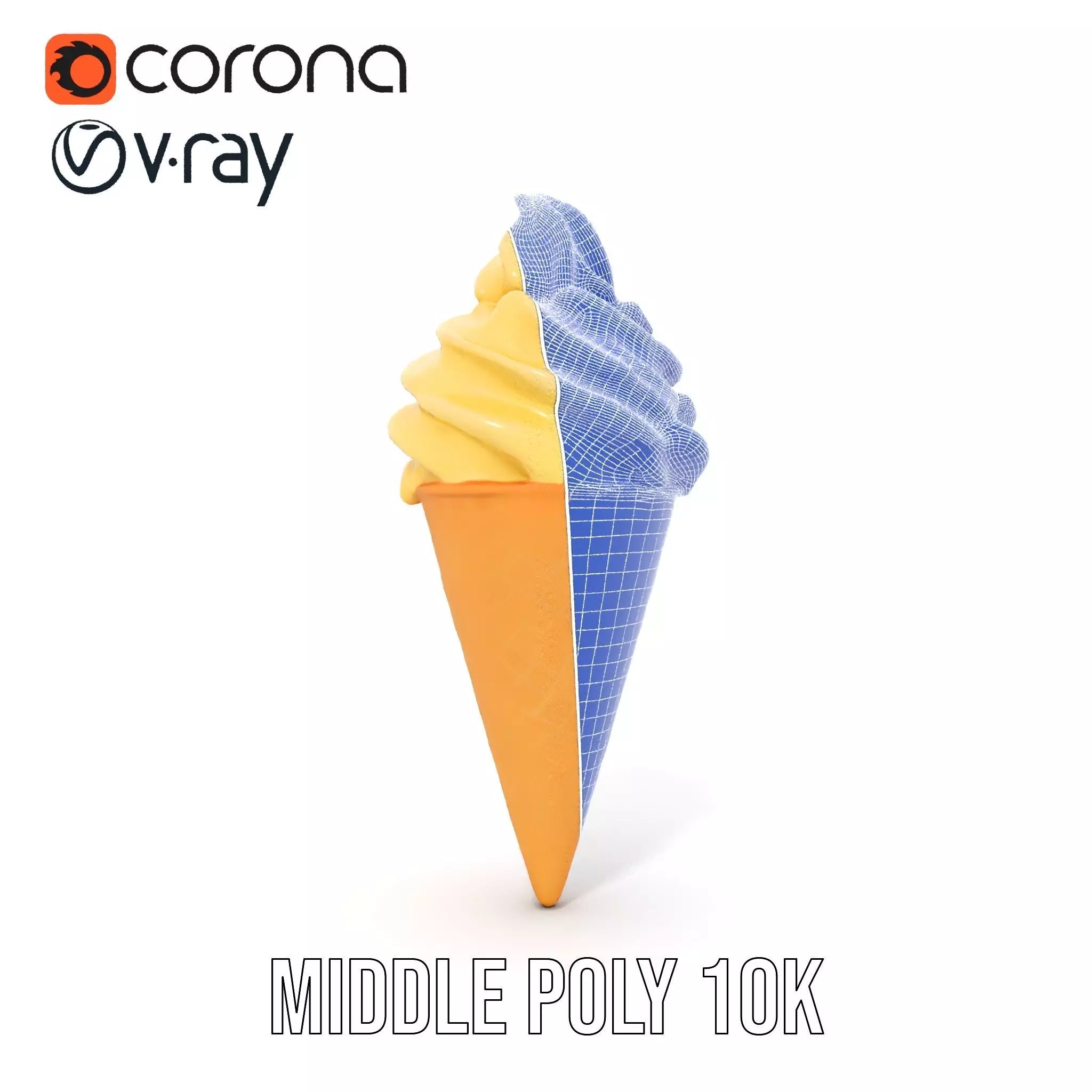 Vanilla Swirl Ice Cream model pack Low-poly 3D model_19