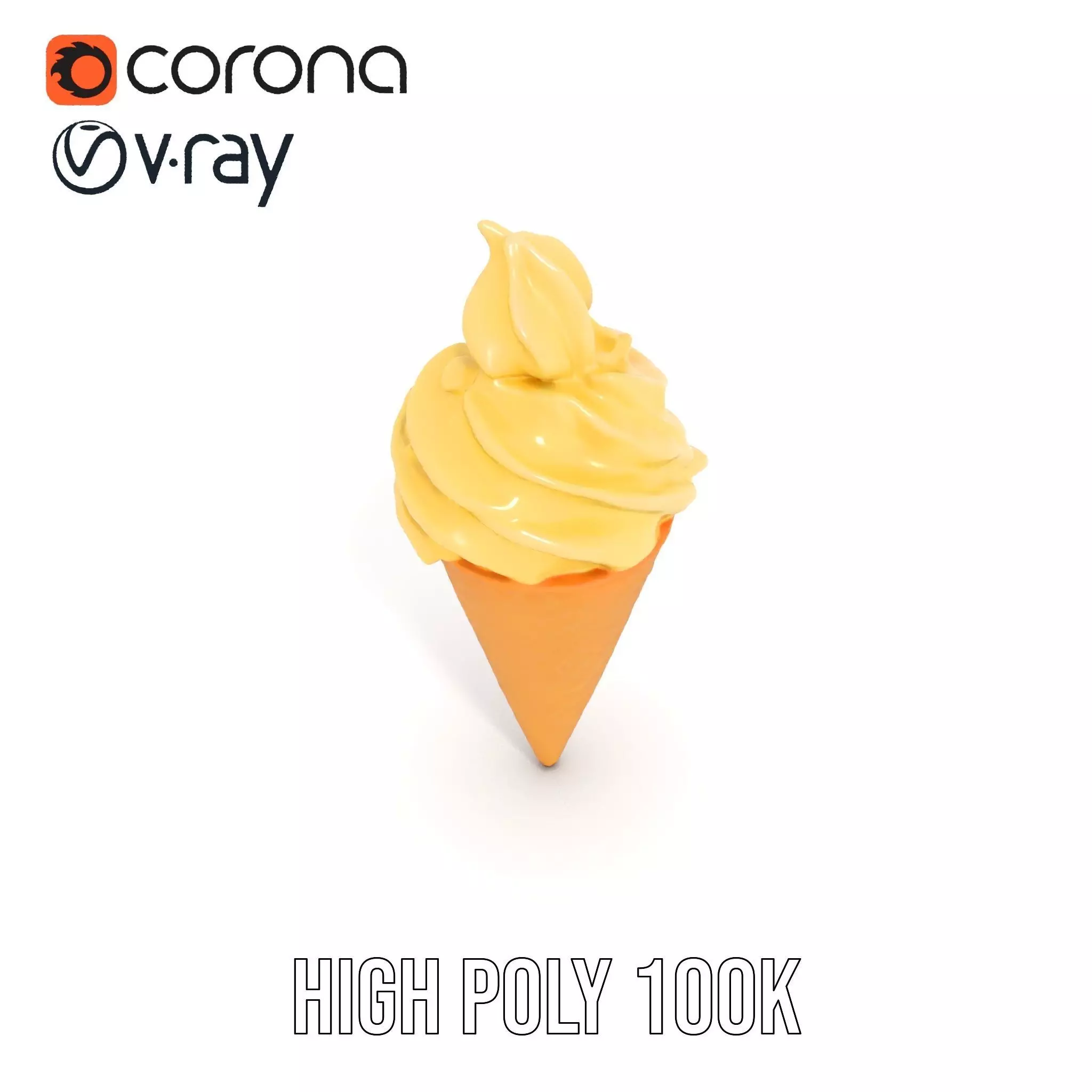 Vanilla Swirl Ice Cream model pack Low-poly 3D model_18