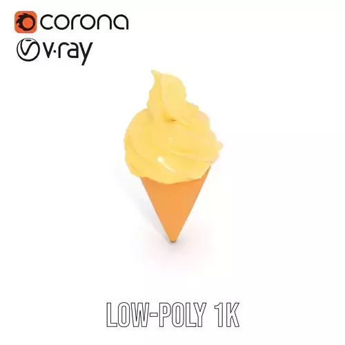 Vanilla Swirl Ice Cream model pack Low-poly 3D model 7