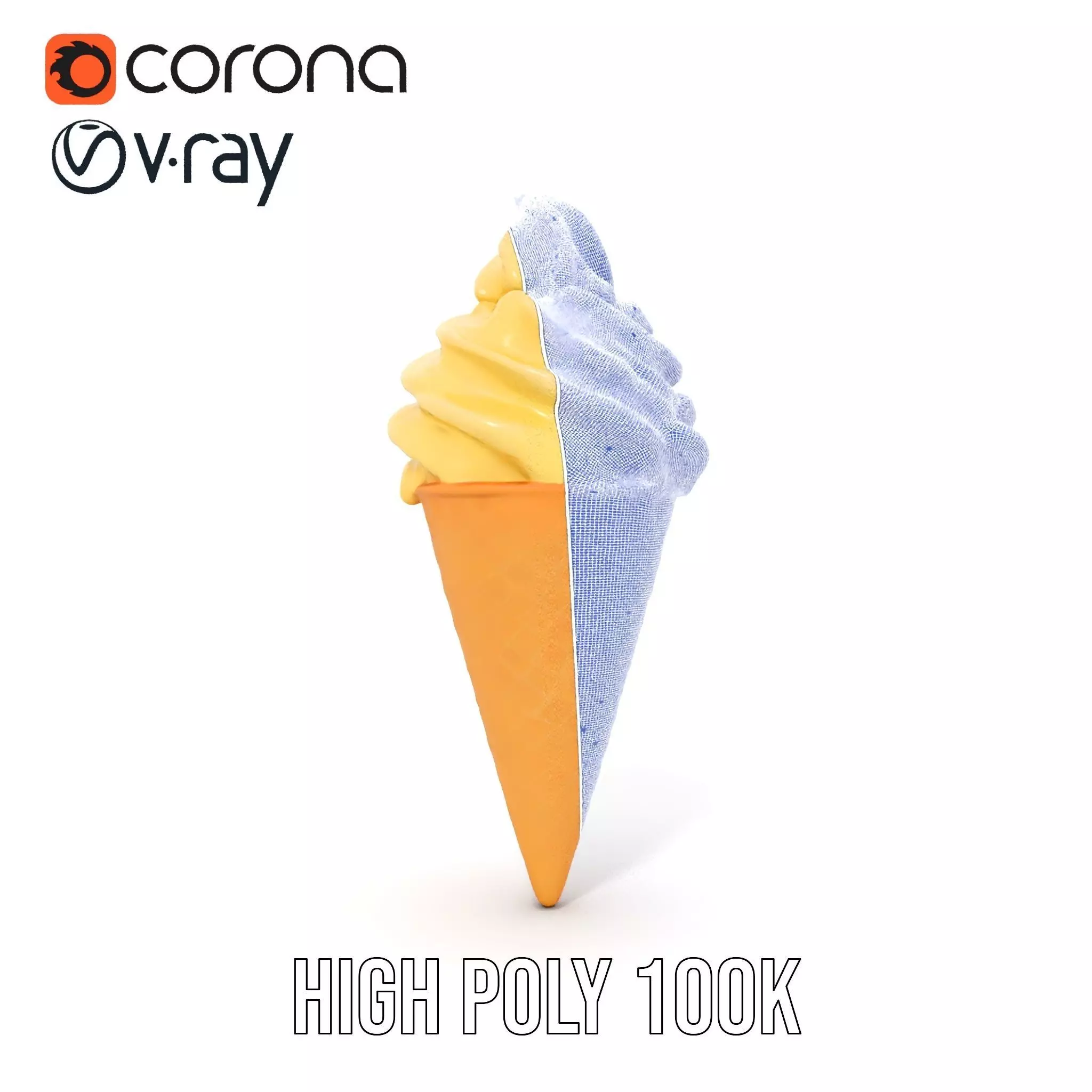 Vanilla Swirl Ice Cream model pack Low-poly 3D model_34