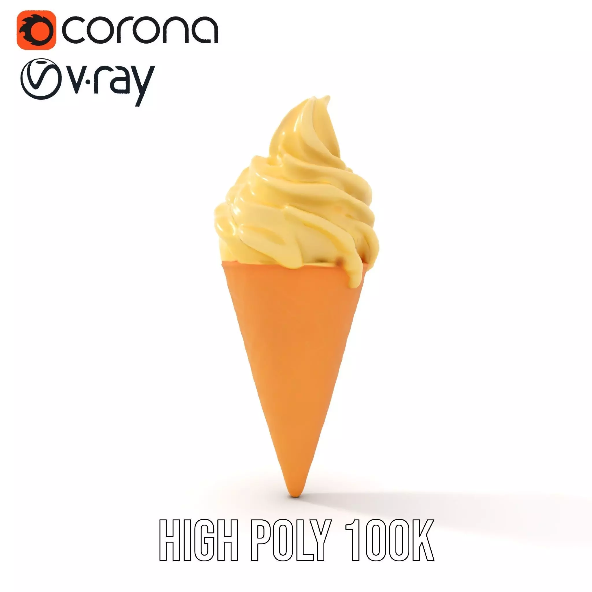 Vanilla Swirl Ice Cream model pack Low-poly 3D model_24