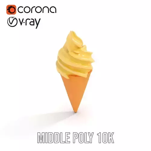 Vanilla Swirl Ice Cream model pack Low-poly 3D model 5