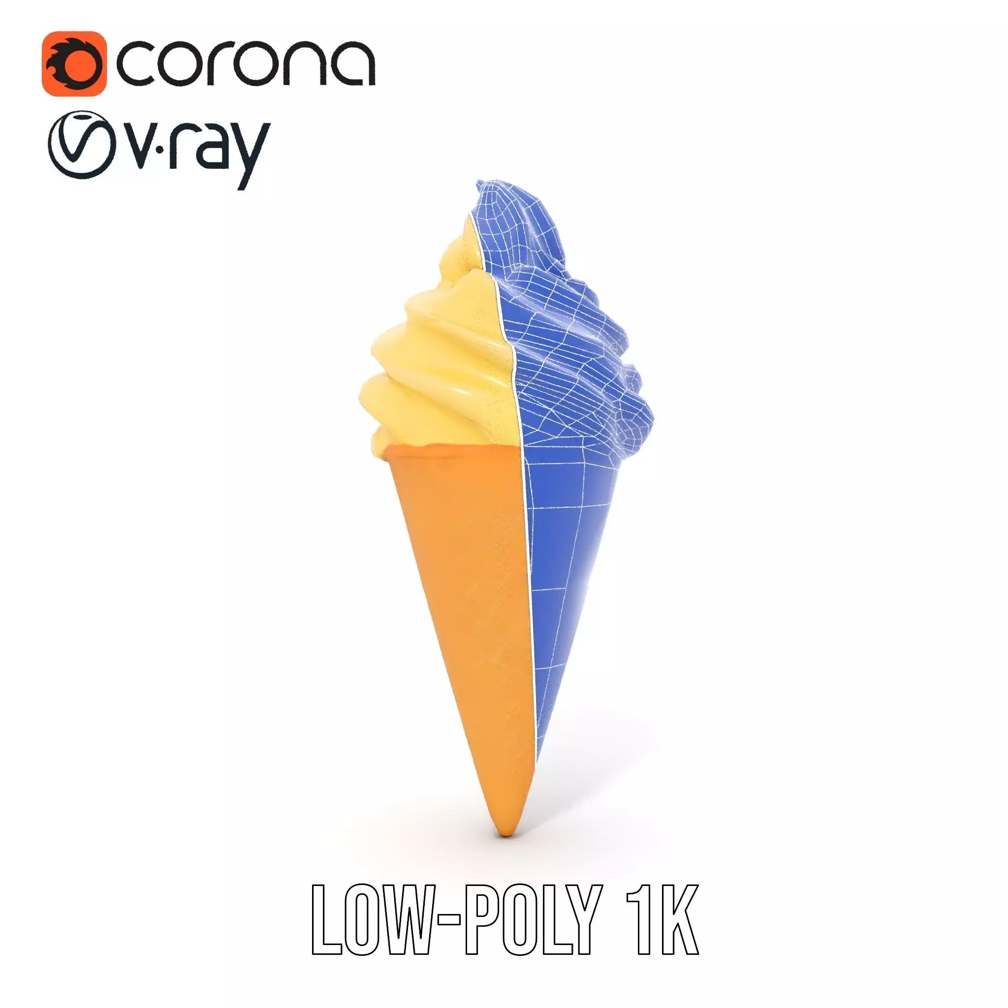 Vanilla Swirl Ice Cream model pack Low-poly 3D model_28