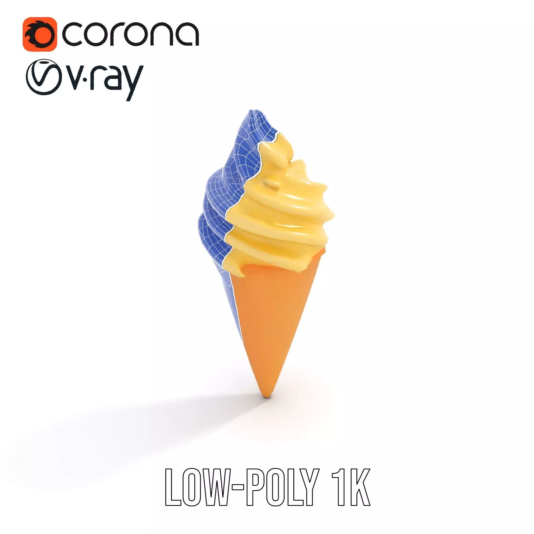 Vanilla Swirl Ice Cream model pack Low-poly 3D model_14