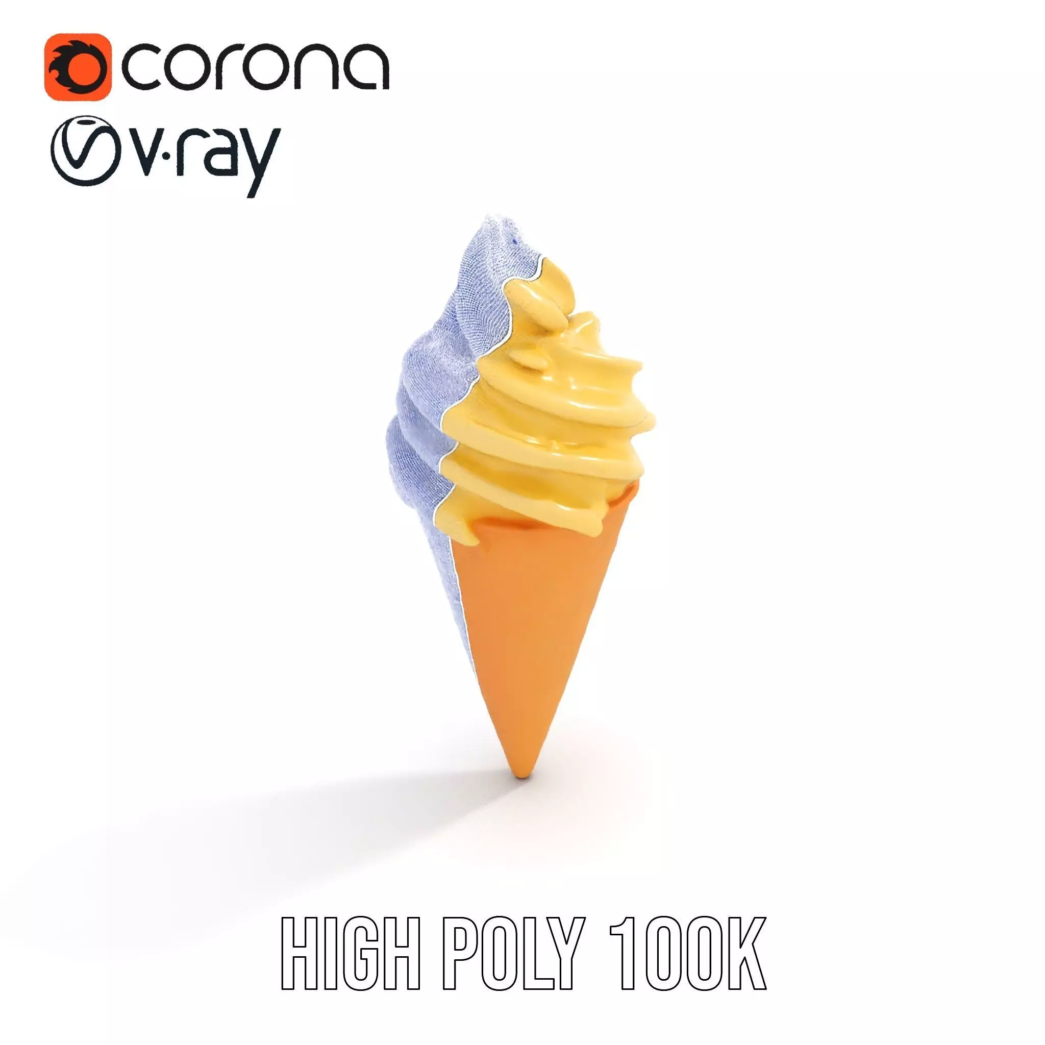 Vanilla Swirl Ice Cream model pack Low-poly 3D model_29