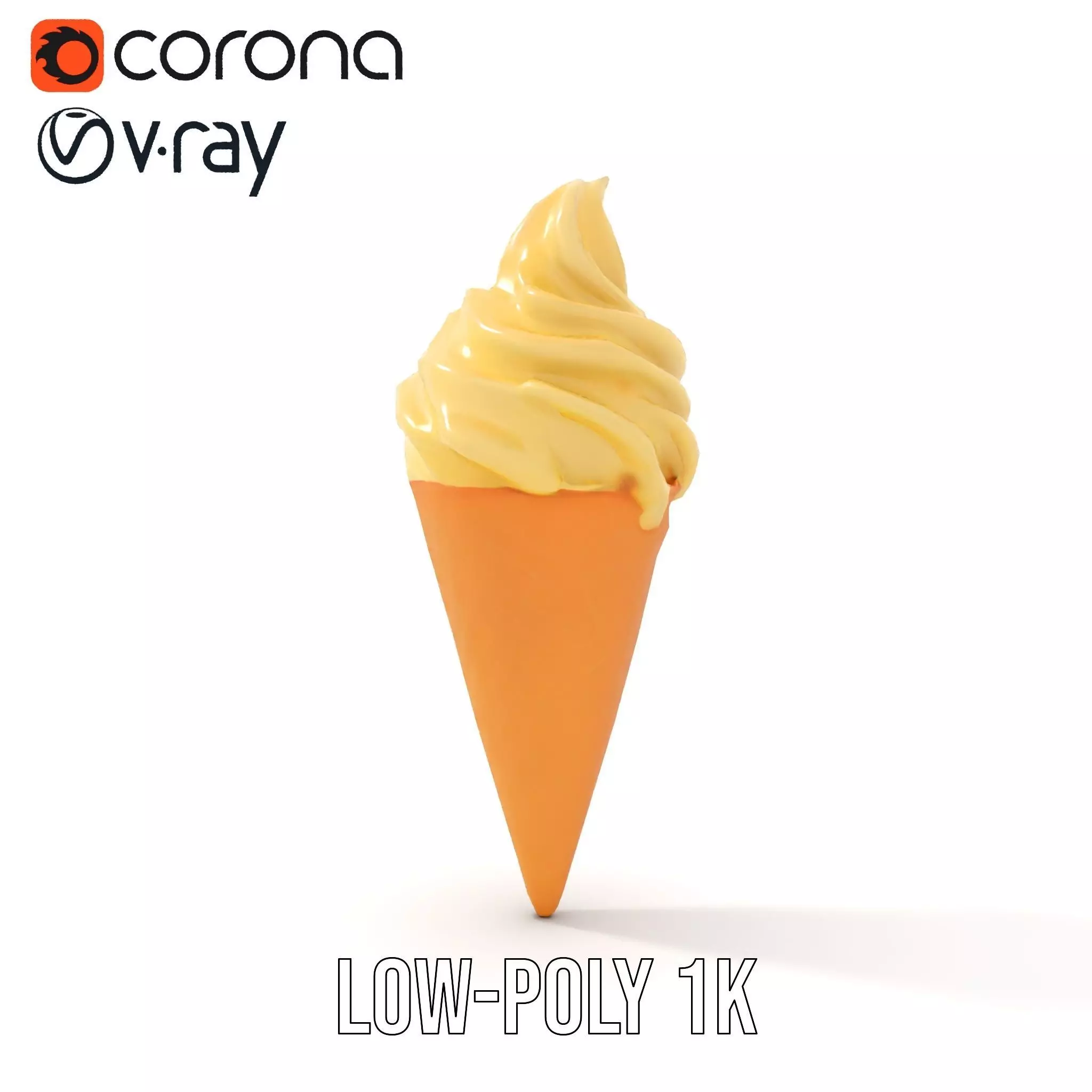 Vanilla Swirl Ice Cream model pack Low-poly 3D model_20