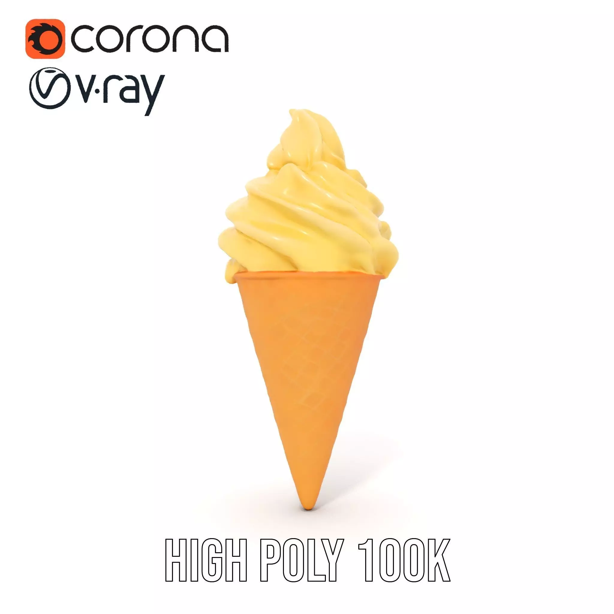 Vanilla Swirl Ice Cream model pack Low-poly 3D model_15